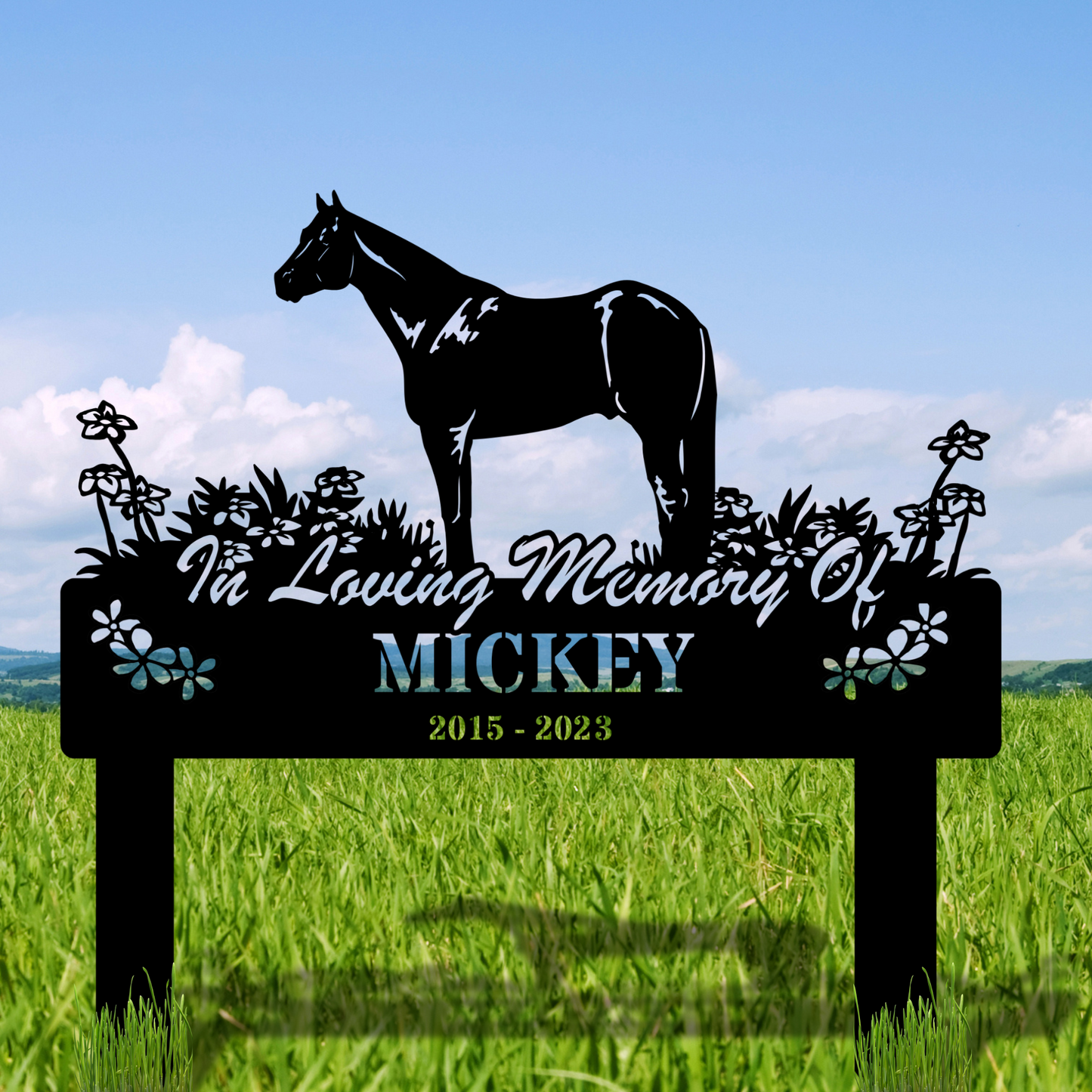 Custom Horses Memorial Metal Stake, Equestrian Remembrance, Personalized Grave Marker, Horse Lover Gift, Animal Tribute, Pet Memorial
