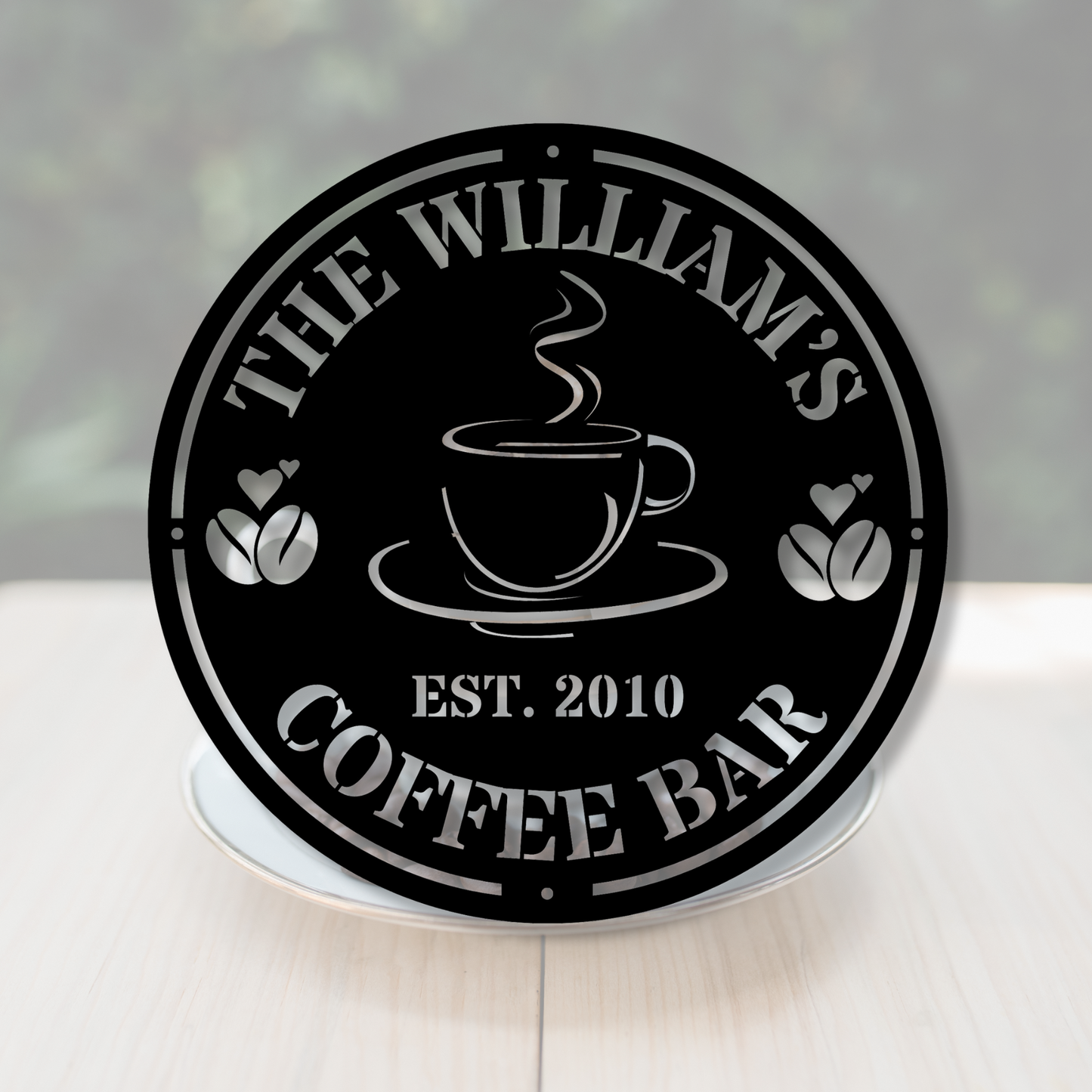 Custom Coffee Bar Metal Sign, Personalized Name Sign, Coffee Shop Decor, Kitchen Wall Art, Coffee Lover Gift, Custom Coffee Decor