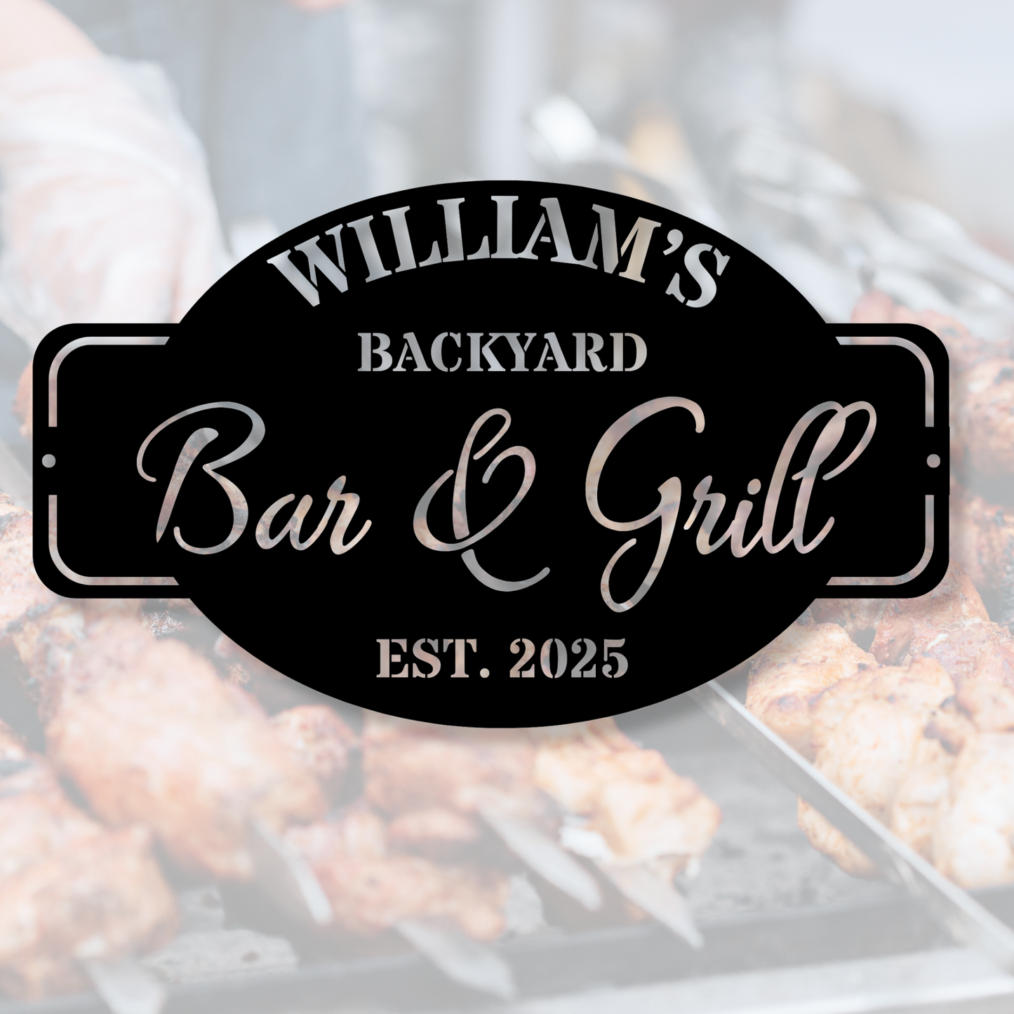 Personalized Grill Sign, BBQ Sign, Outdoor Sign, Grill Master gift, Cookout Sign, Camp Sign, Anniversary sign, Custom Metal sign, sign for him