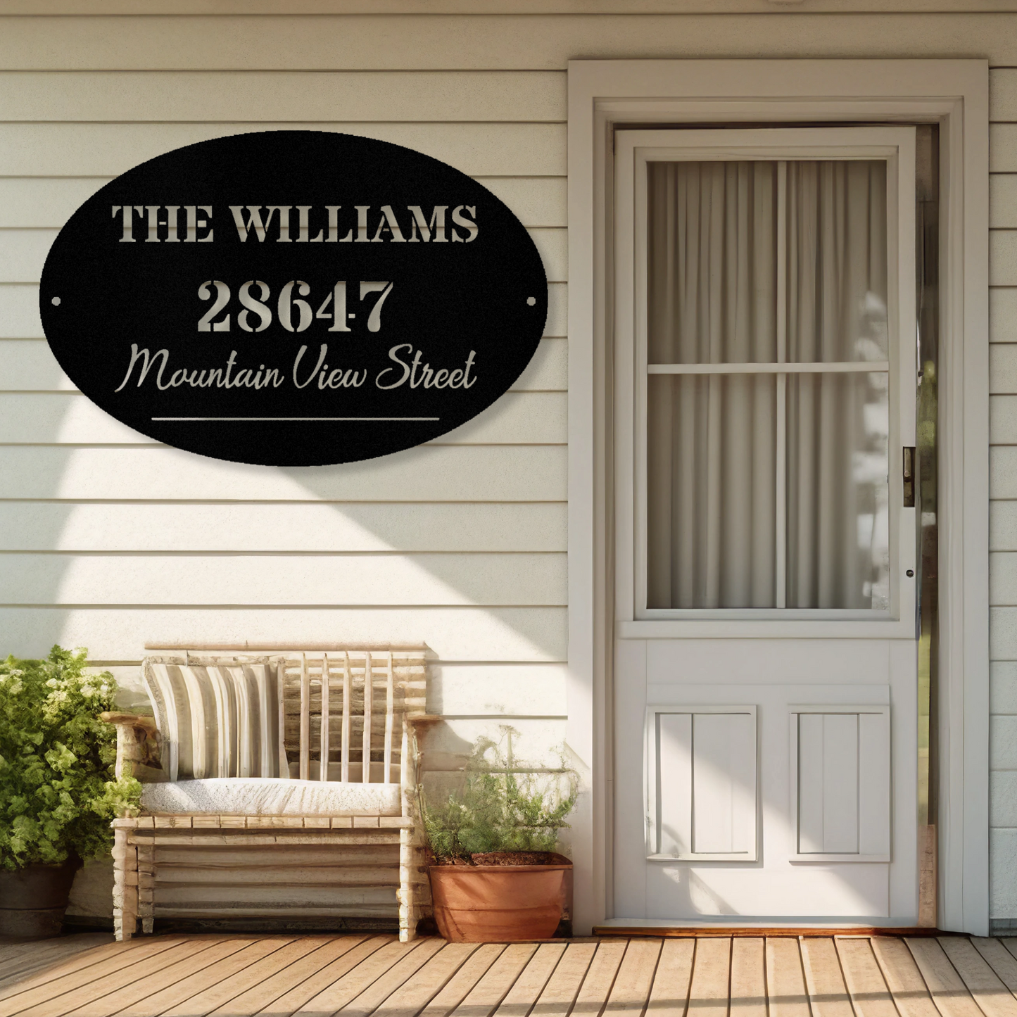 Custom Home Address Metal Sign, Family Name Sign, Large Wall Address Sign, Last Name Wall Sign, Housewarming Gift