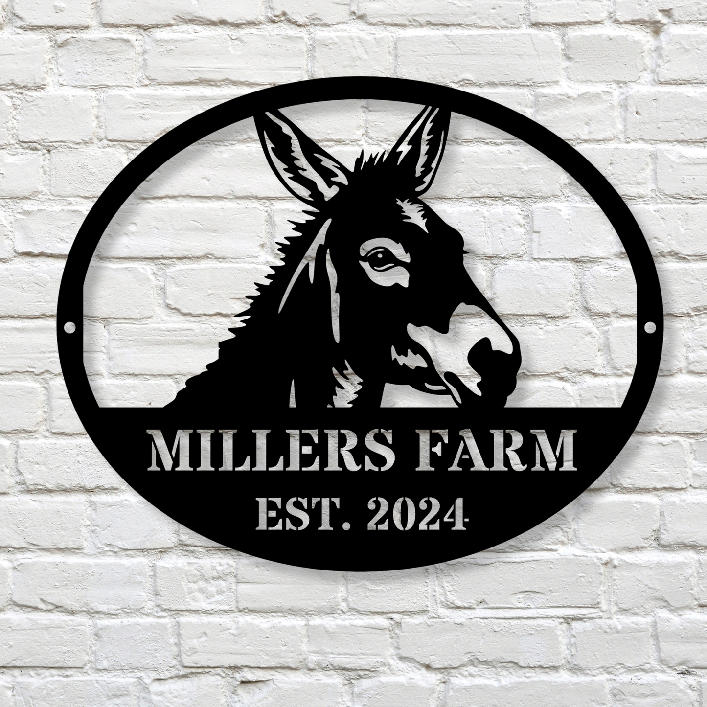 Custom Donkey Metal Wall Sign, Farmhouse Wall Decor