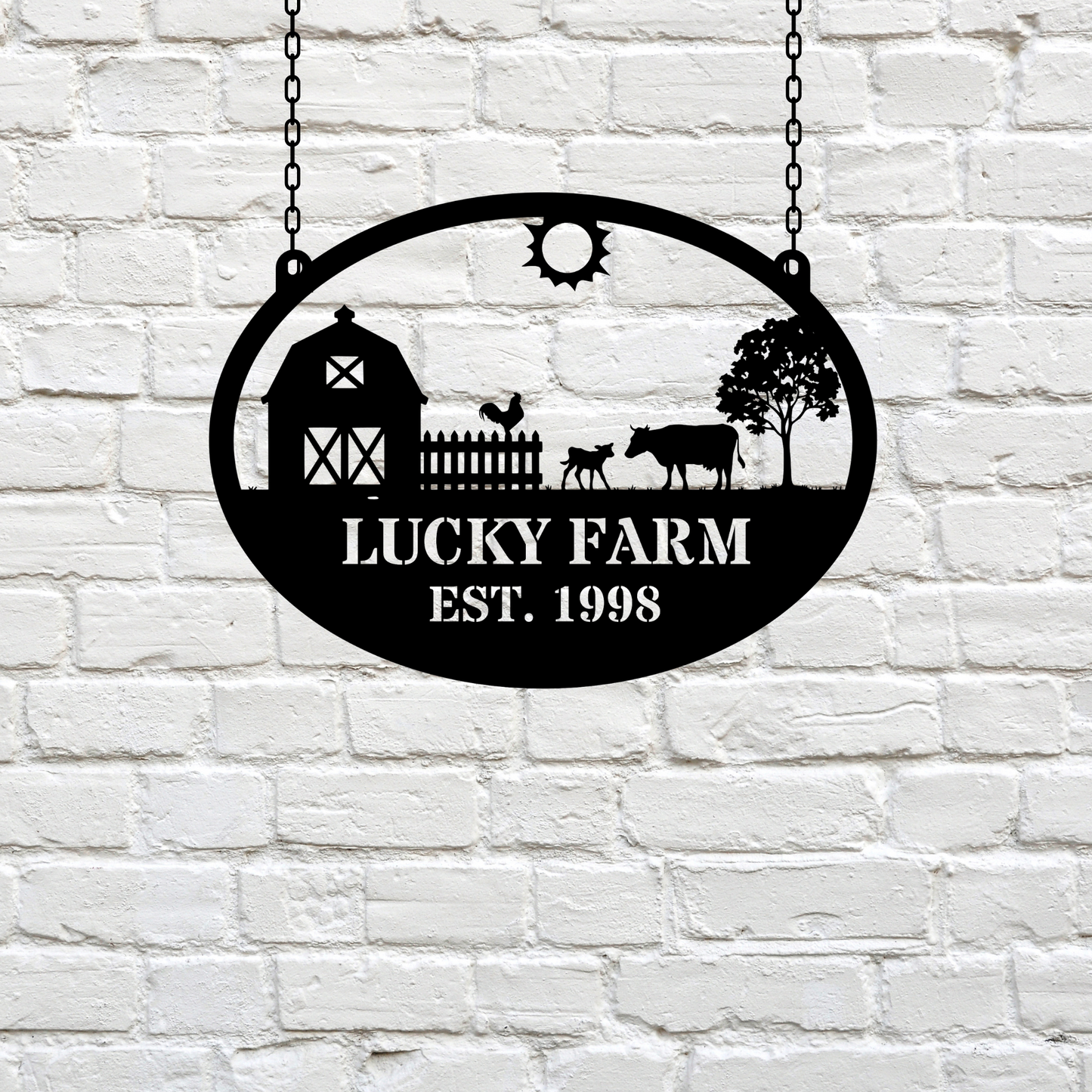 Metal Farm Sign, Custom metal farm name sign, Large metal name sign, Ranch metal sign, Farmville metal sign, Christmas farm sign