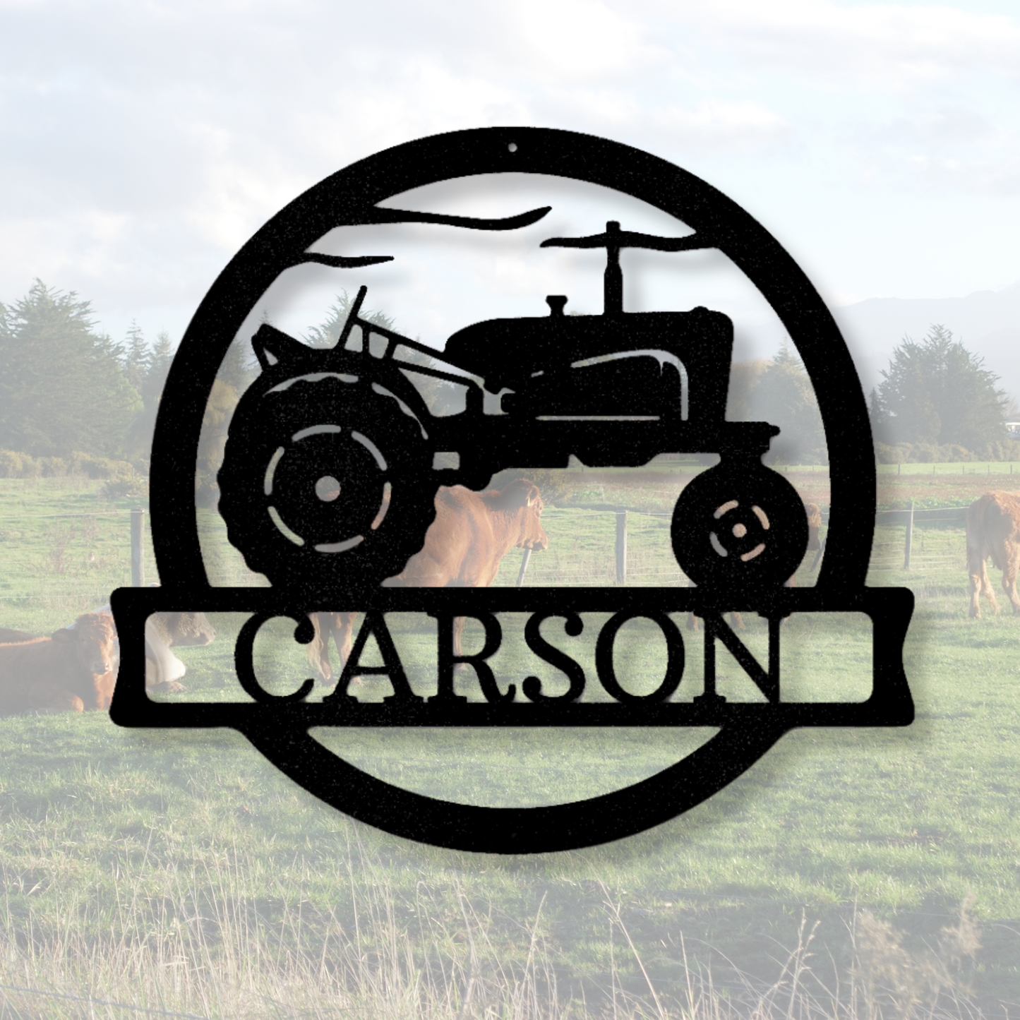 Personalized Old Tractor Metal Sign, Farmer Gifts, Rustic Farmhouse Decor, Last Name Sign, Vintage Tractor Wall Art, Custom Ranch Metal Art