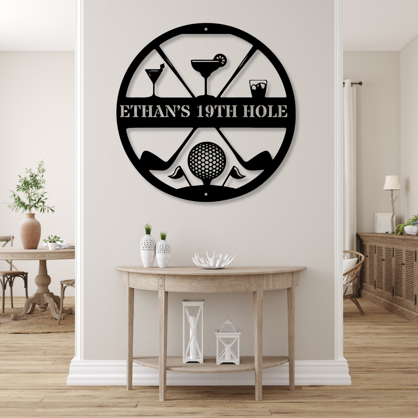 Custom Golf 19th Hole Metal Sign, Personalized Golf Gift, Custom Bar Sign, Golfer Man Cave Decor, 19th Hole Golfer Sign