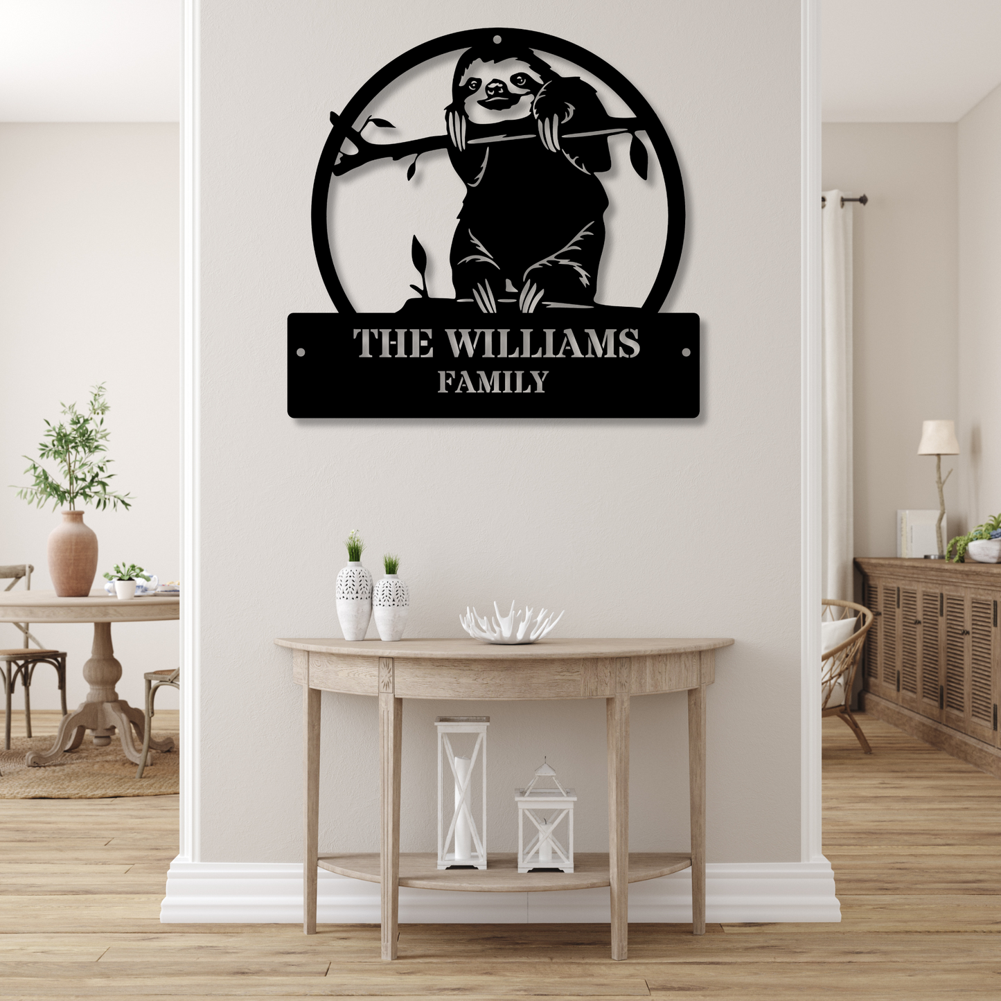 Custom Wall Metal Sign, Home and Living, Home Decor, Wall Decor, Wall Hangings, Livingroom Decor, Minimalist Line Art, sloth, Metal Wall Art