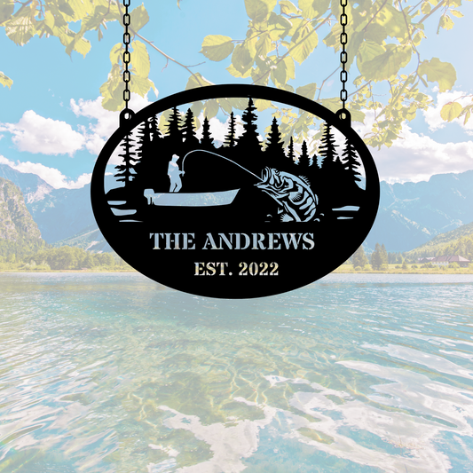 Custom Fishing Wall Metal Art Decor, Fishing Home Decor, Fish Wall Art, Fisherman Gift, Nautical Wall Art, Coastal Home Decor