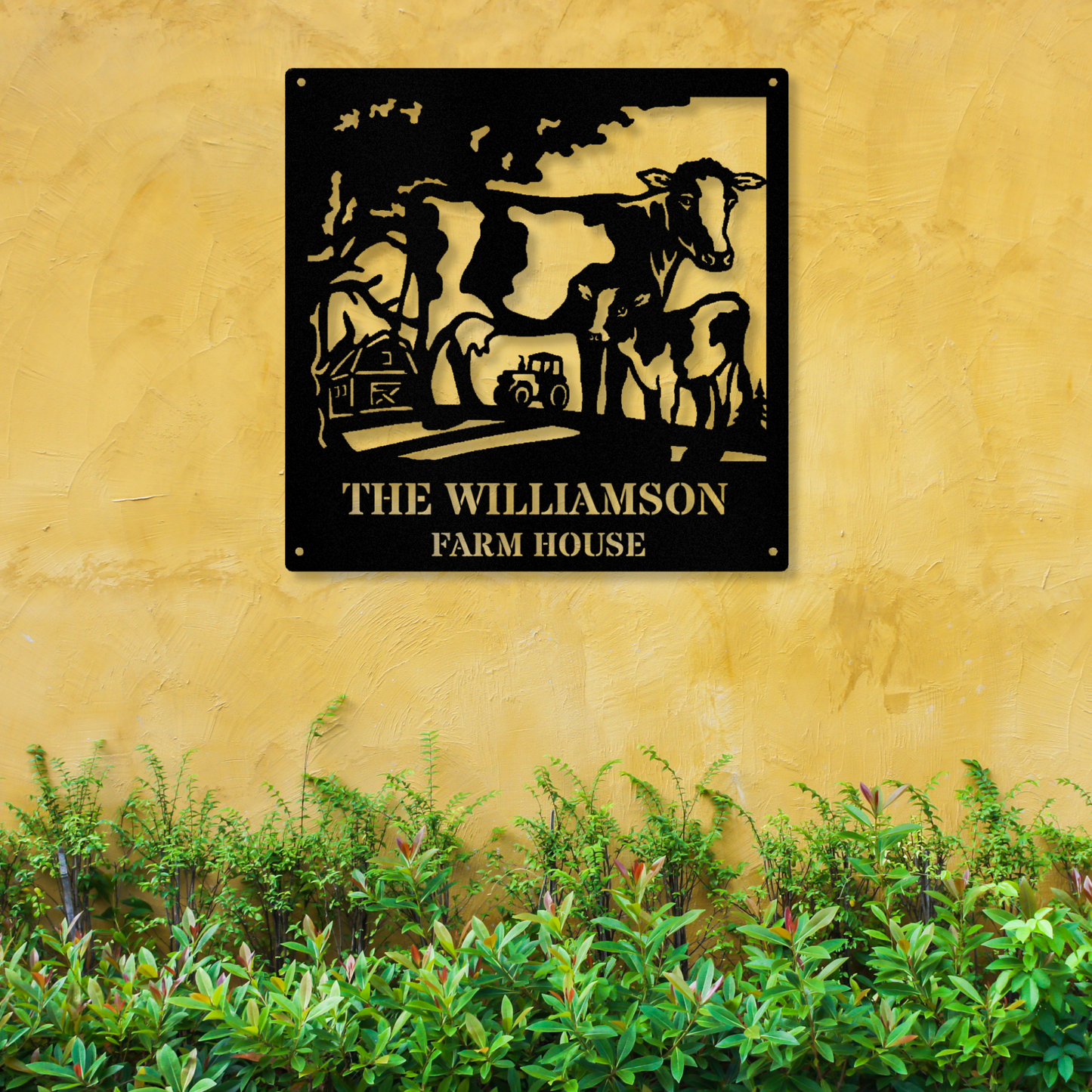 Personalized Farmhouse Metal Sign, Custom Name Wall Sign, Cow Metal Sign, Ranch Metal Sign, Wedding Gift, Cattle Ranch Sign, Father's Day Gift