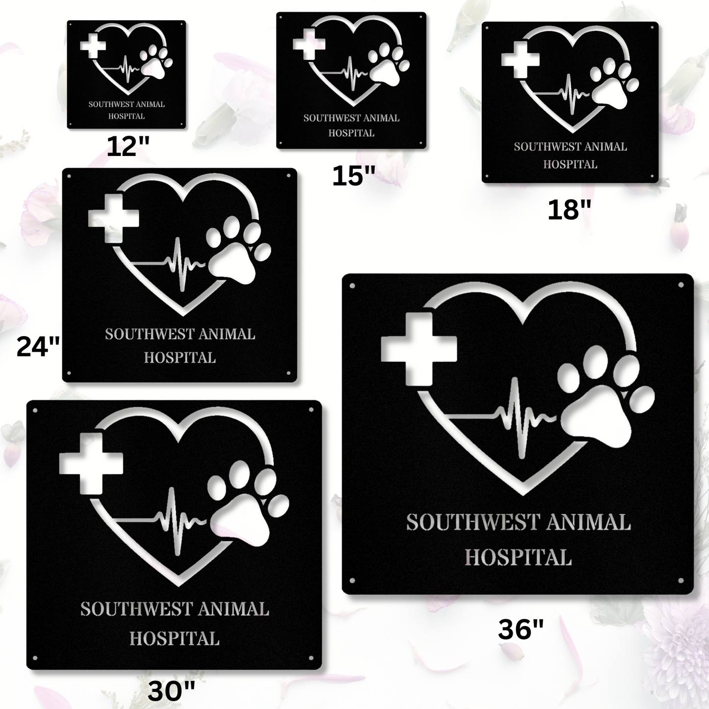 Customized Pet Clinic Metal Art Sign, Veterinary Office Metal Sign, Personalized Veterinarian Doctor Metal Sign,