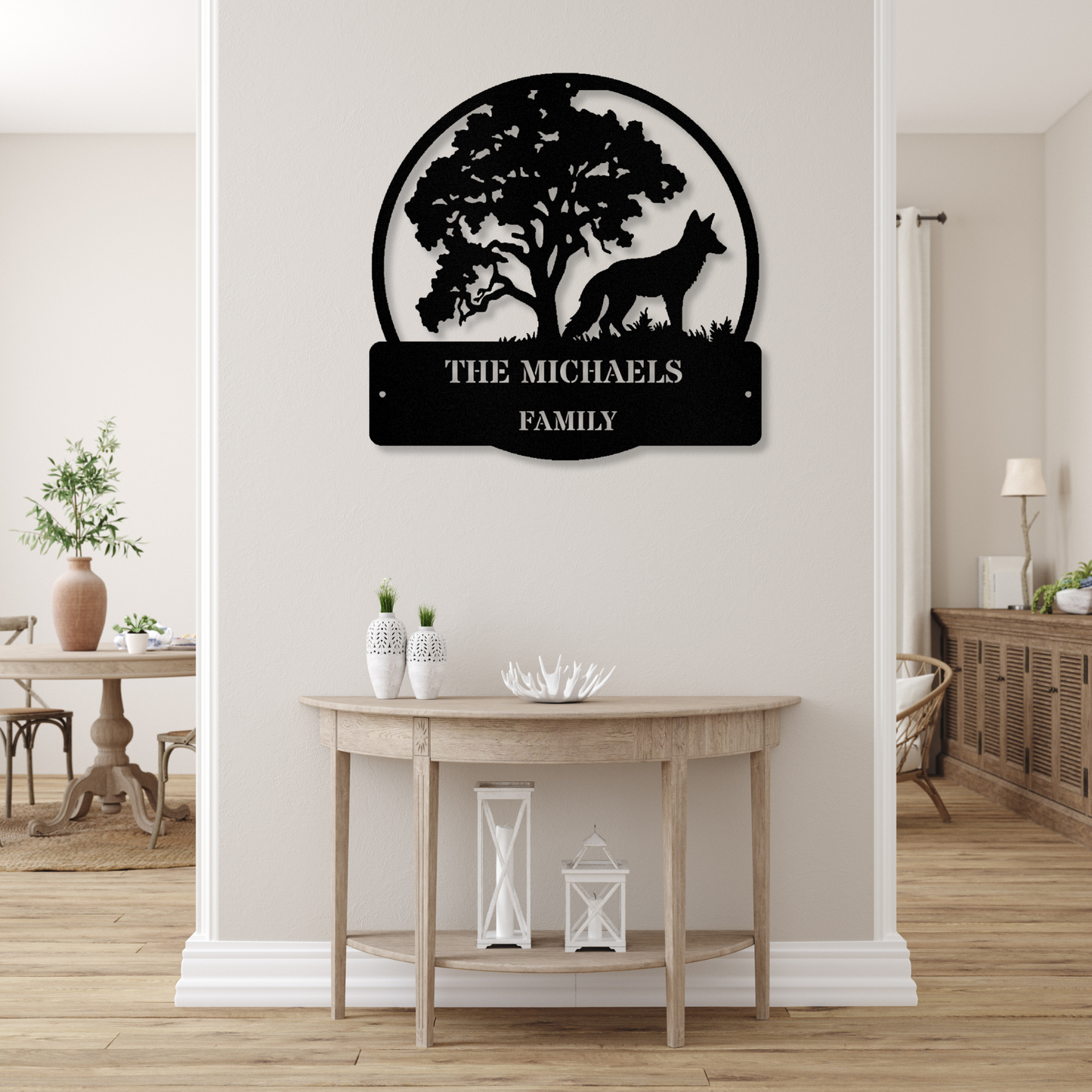 Custom Fox Themed Metal Wall Sign, Last Name Metal Sign, Wall Hanging, Established Sign, Wildlife Wall Decor, Fox Metal Wall Art