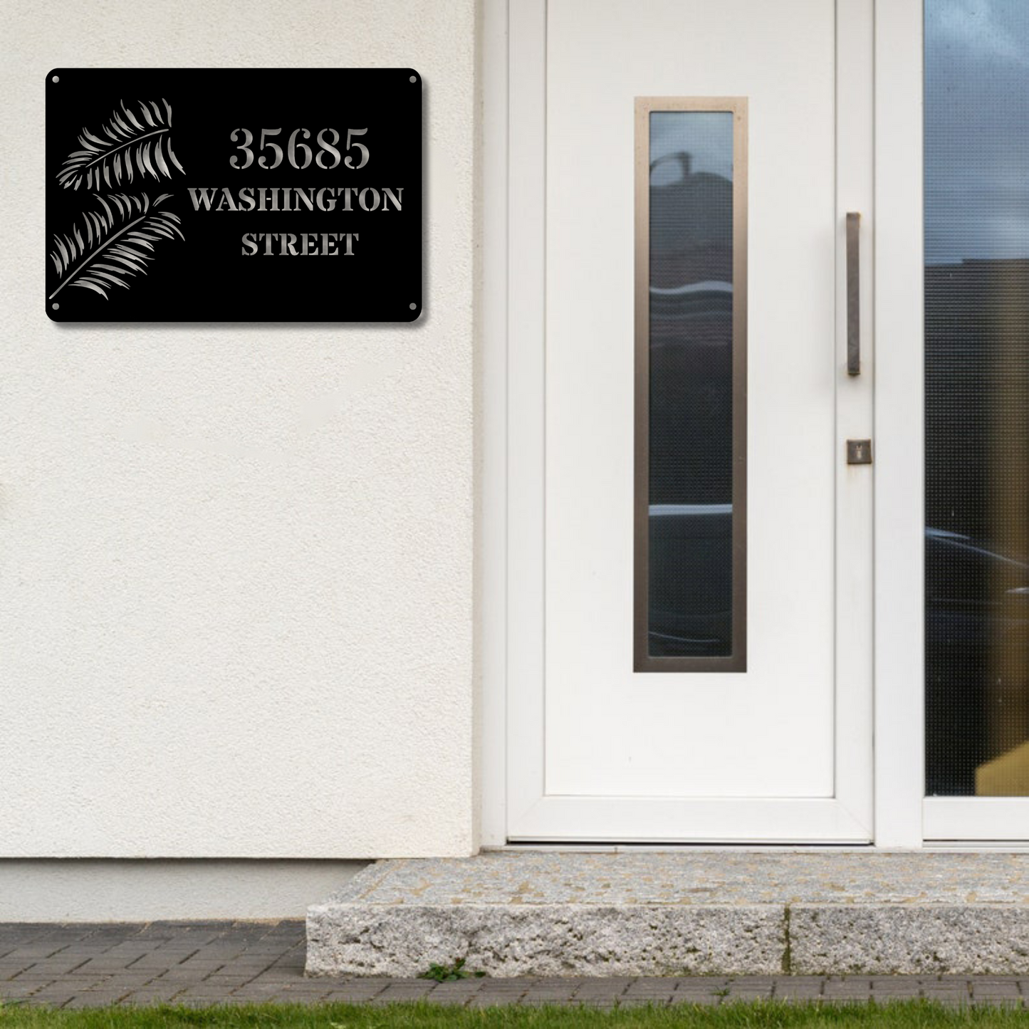 Personalized Metal Address Sign, Garden Themed Address Sign, Front Yard Sign, Front Deck Address Sign, House Number Sign