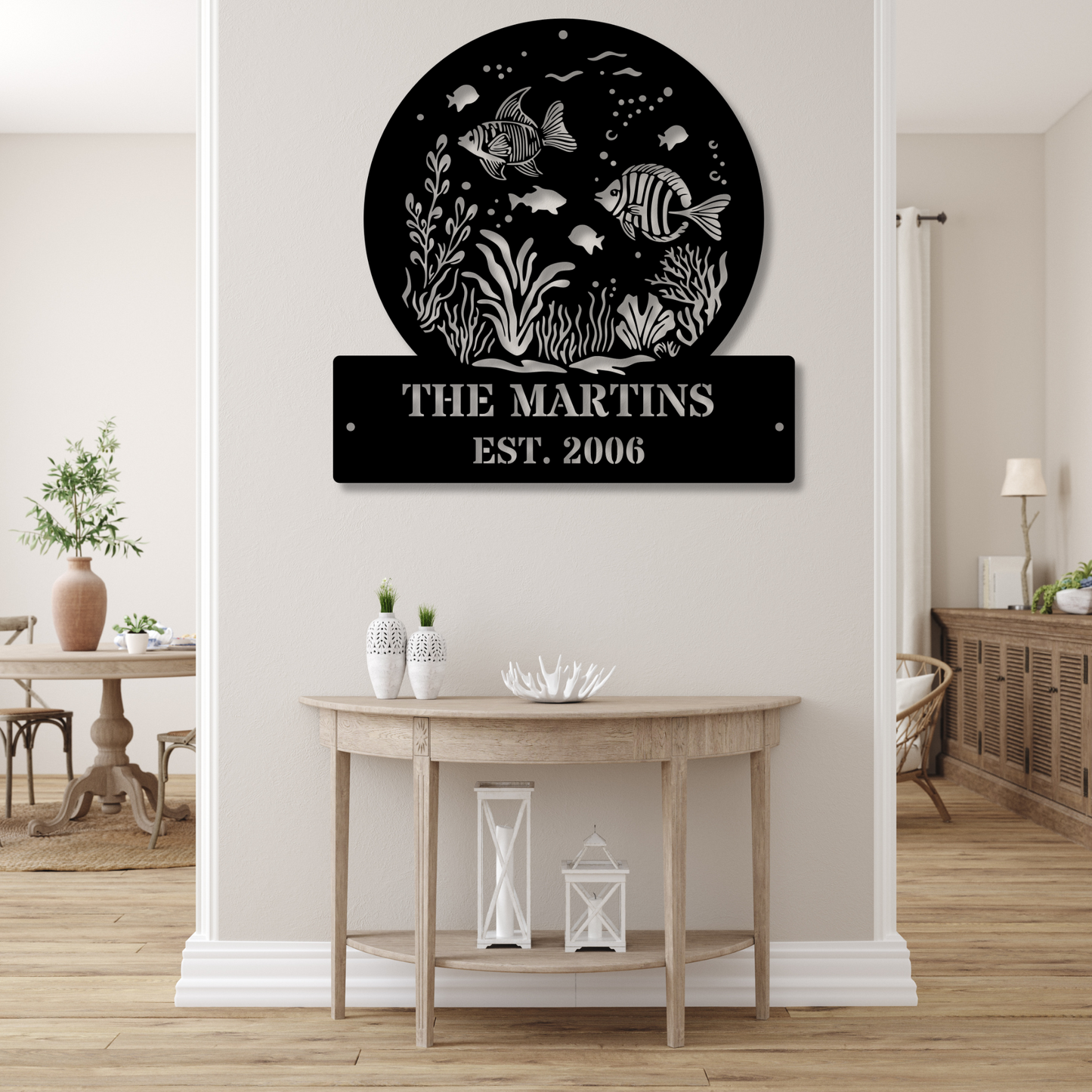 Custom Aquatic Metal Wall Decor, Coastal Metal Art, Nautical Wall Piece, Oceanic Wall Sculpture, Beach House Metal Decor