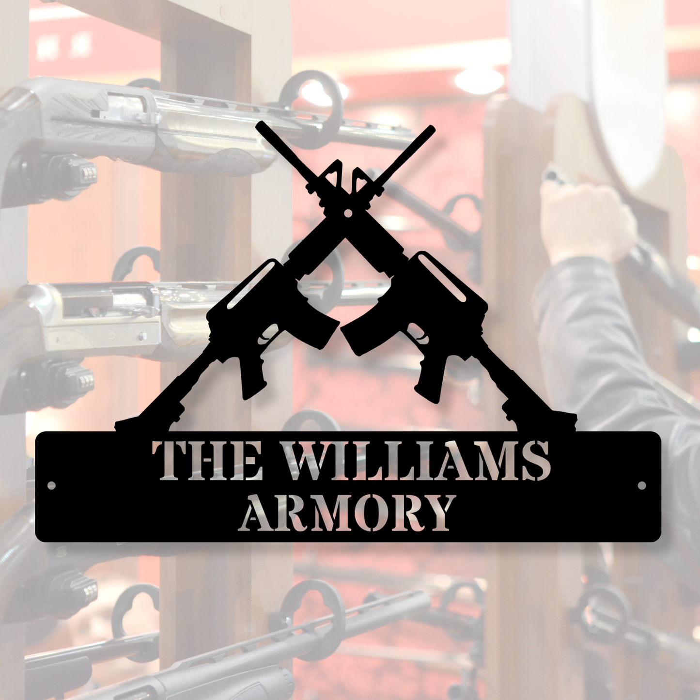 Custom Armory Metal Sign, Personalized Armory Name Sign, Man cave Decor, Metal Wall Decor, Custom Armory Wall Art,Gun Home Decor,Veteran Gift