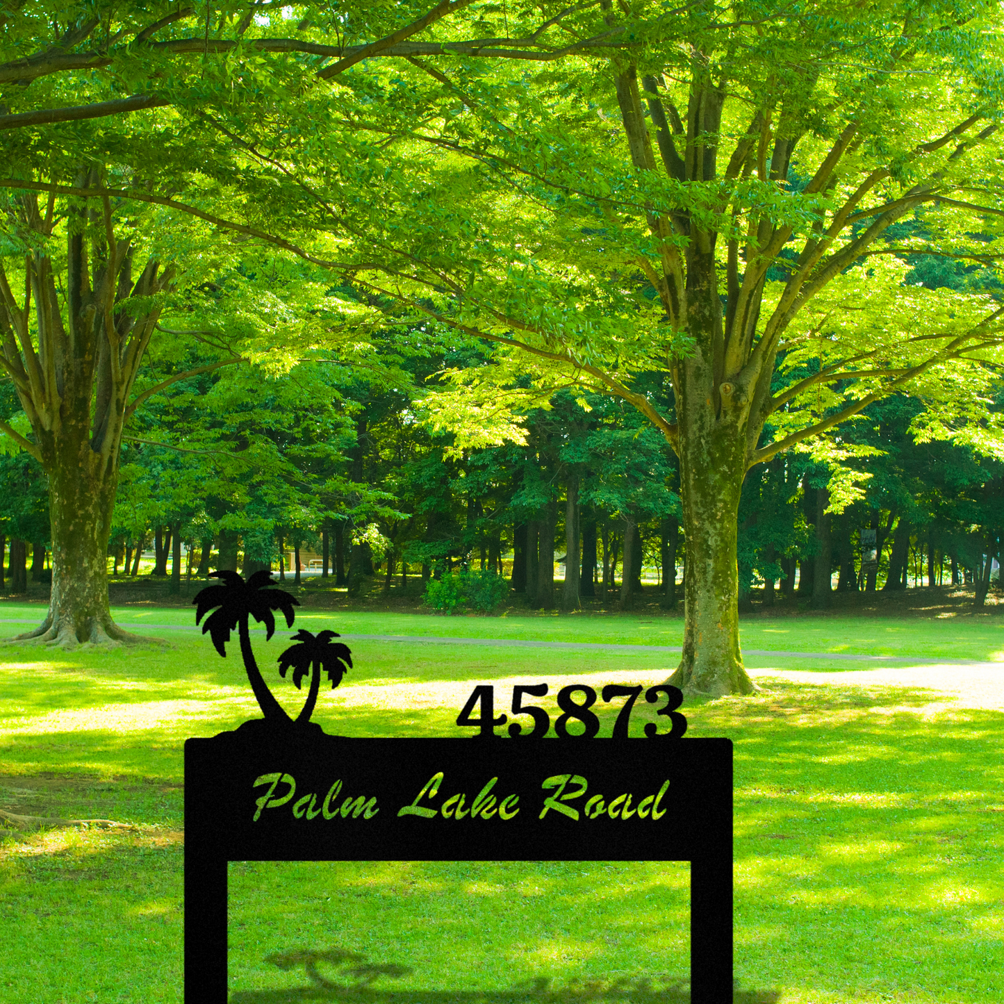 Palm Themed Address Sign, Address Stake Sign, Coastal Home address Sign, New Home Gift, House Closing Gift, Housewarming Gift, Front Yard Sign