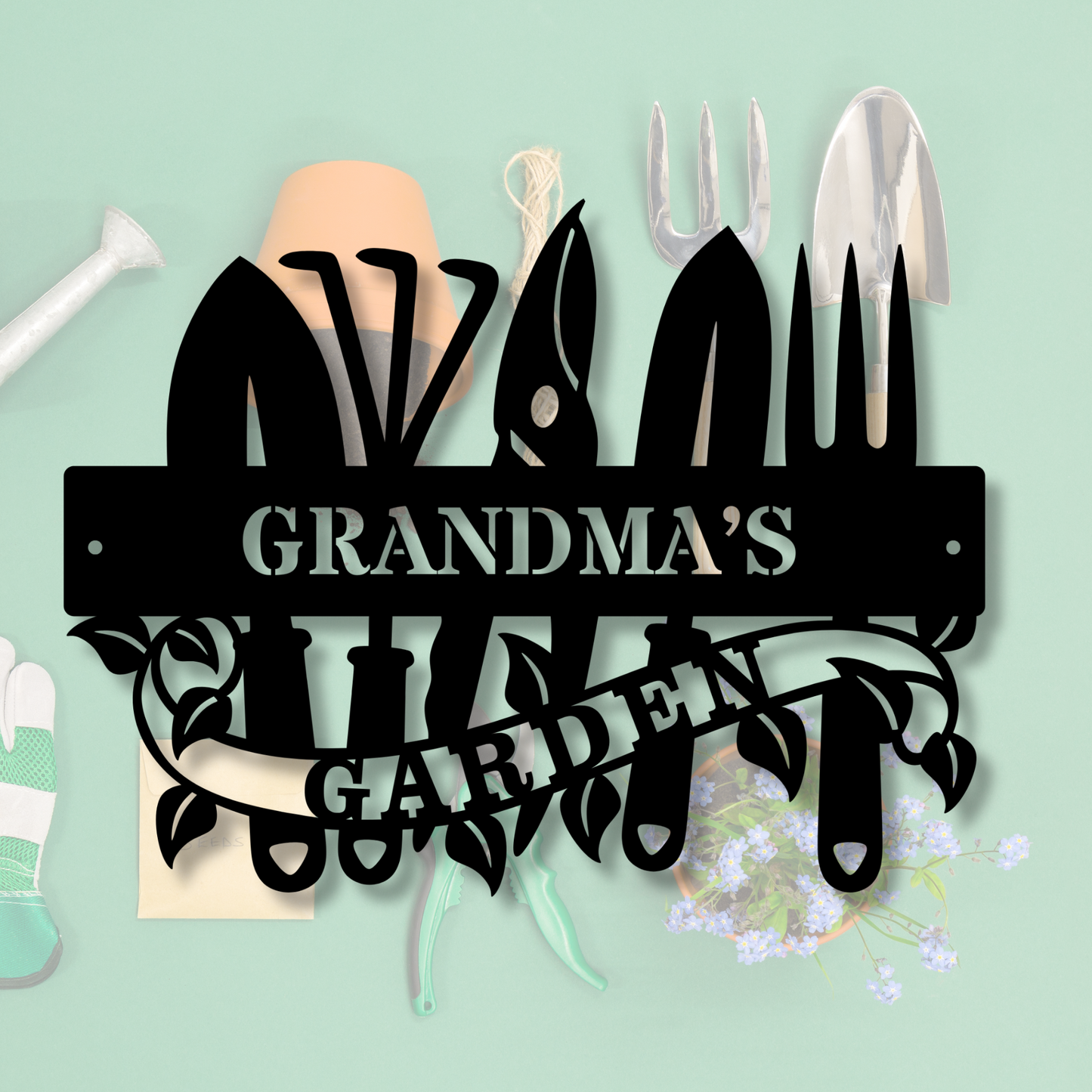 Personalized Garden Metal Sign, Custom Metal Sign, Outdoor Name Sign, Yard Art Sign, Garden Decor, Metal Plaque, Customizable Yard Sign