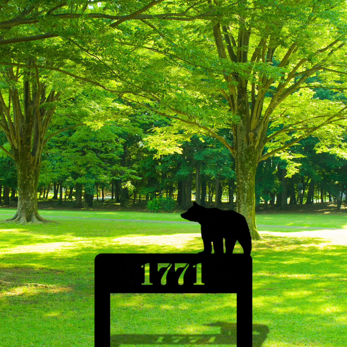 Customized Bear House Number Metal Sign, Custom House Number, Personalized Home Decor, Animal Theme Sign, Rustic Address Plaque, Wall Art