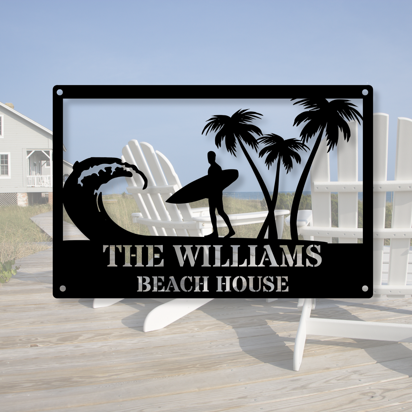 Custom Beach House Metal Sign, Lake House Metal Sign, Summer Beach House Sign, Metal Coastal Decor