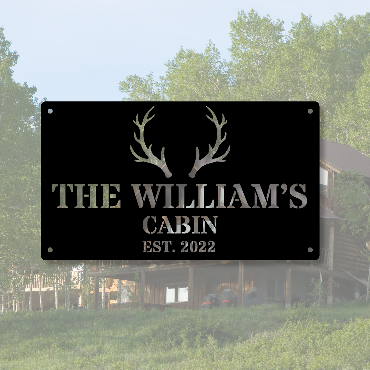 Custom Cabin metal Sign, Personalized Metal Cabin Sign - Mountain Cabin Established Date Wall Art - Custom Cabin Sign- Cottage Decor - Cottage Core - Cabin Decor