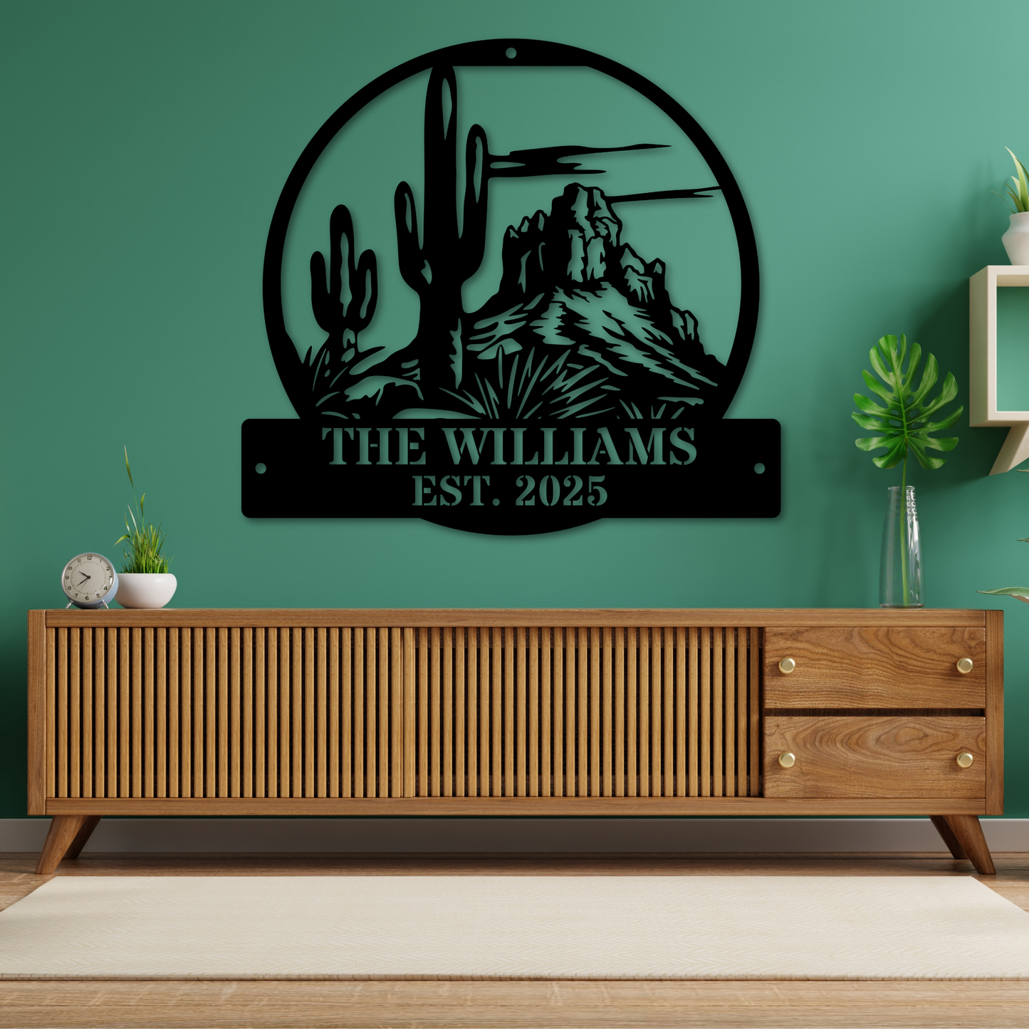 Custom Desert Family Name metal sign