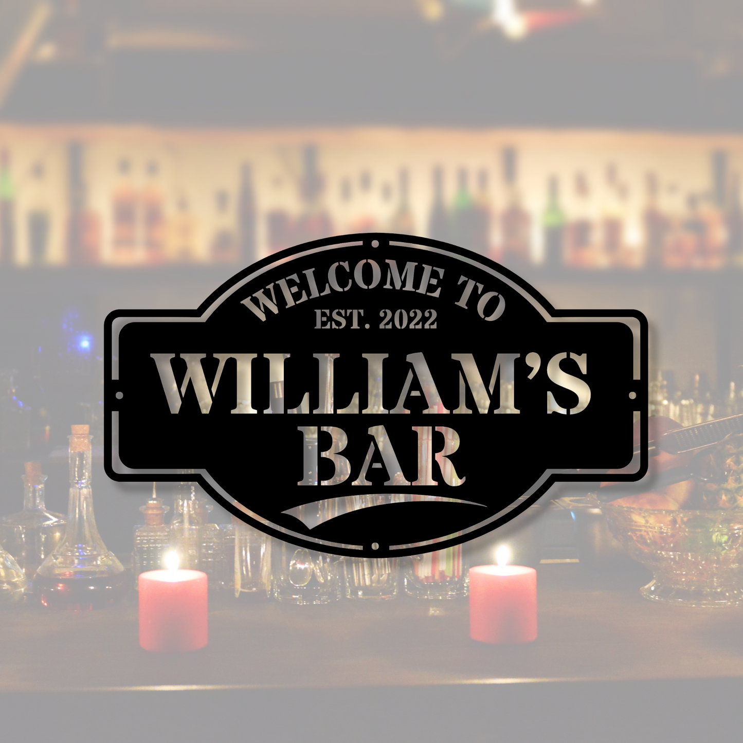 Custom Bar Wall Metal Sign, Personalized Sign for Bars, Metal Art Decor for Man Caves, Rustic Industrial Pub Wall Art