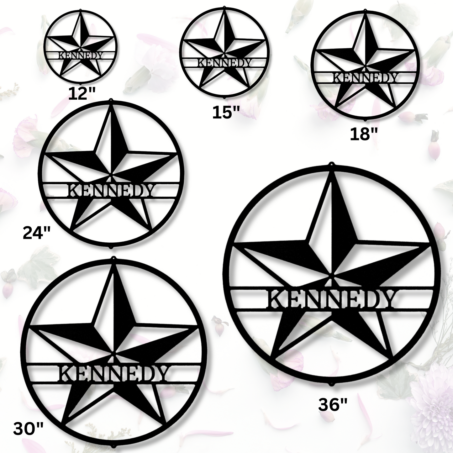 Personalized Star Metal Steel Sign, Custom Star Wall Art Decor, Man Cave Wall Hanging, Birthday Gift  For Rancher Dad, Lone Wolf State Monogram