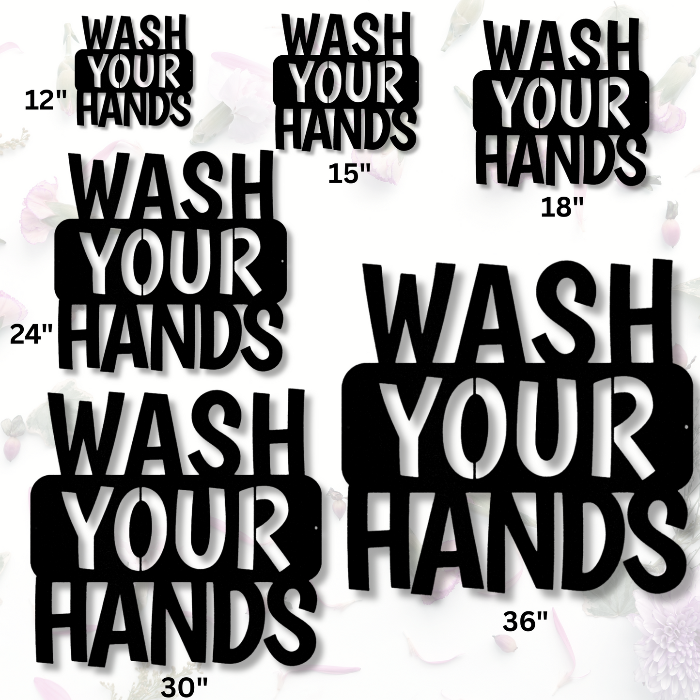 Wash Your Hands Quote  Metal Steel Sign, Wash Your Hands Quote Bathroom Sign, Kids Bathroom Sign.