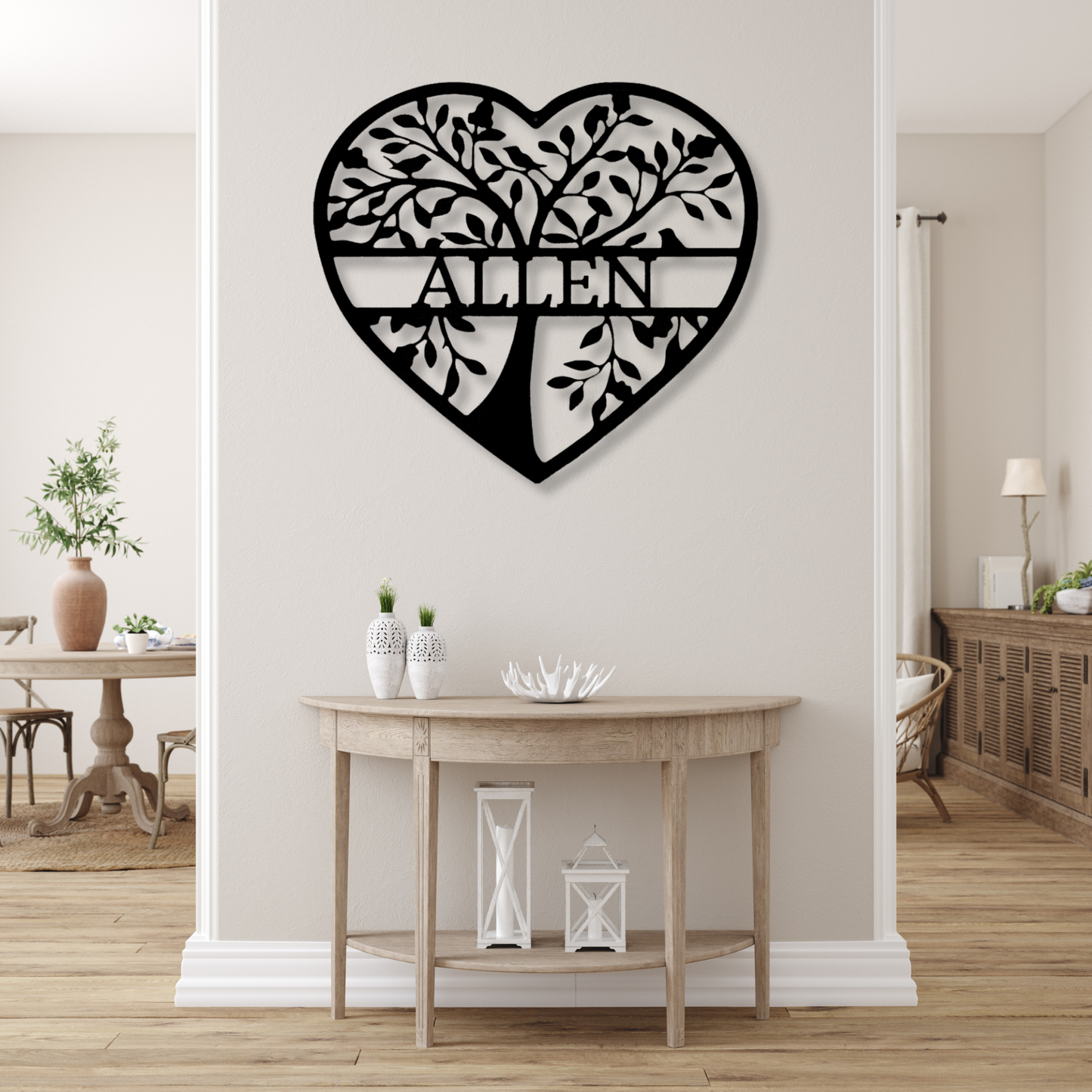 Personalized Heart Tree Metal Sign, Tree Metal Art, Tree of Life Art, Wall Decor, New Home Wall Art, Wedding Gift, Couples or Nature Art