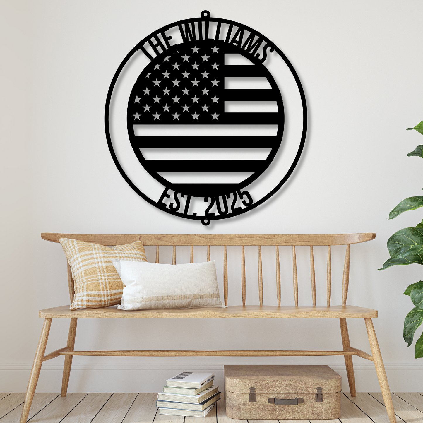 Custom US Flag Metal Sign, American Flag Gift, Personalized Name Sign,4th of July Gift,Patriotic Wall Art,Veteran Gift