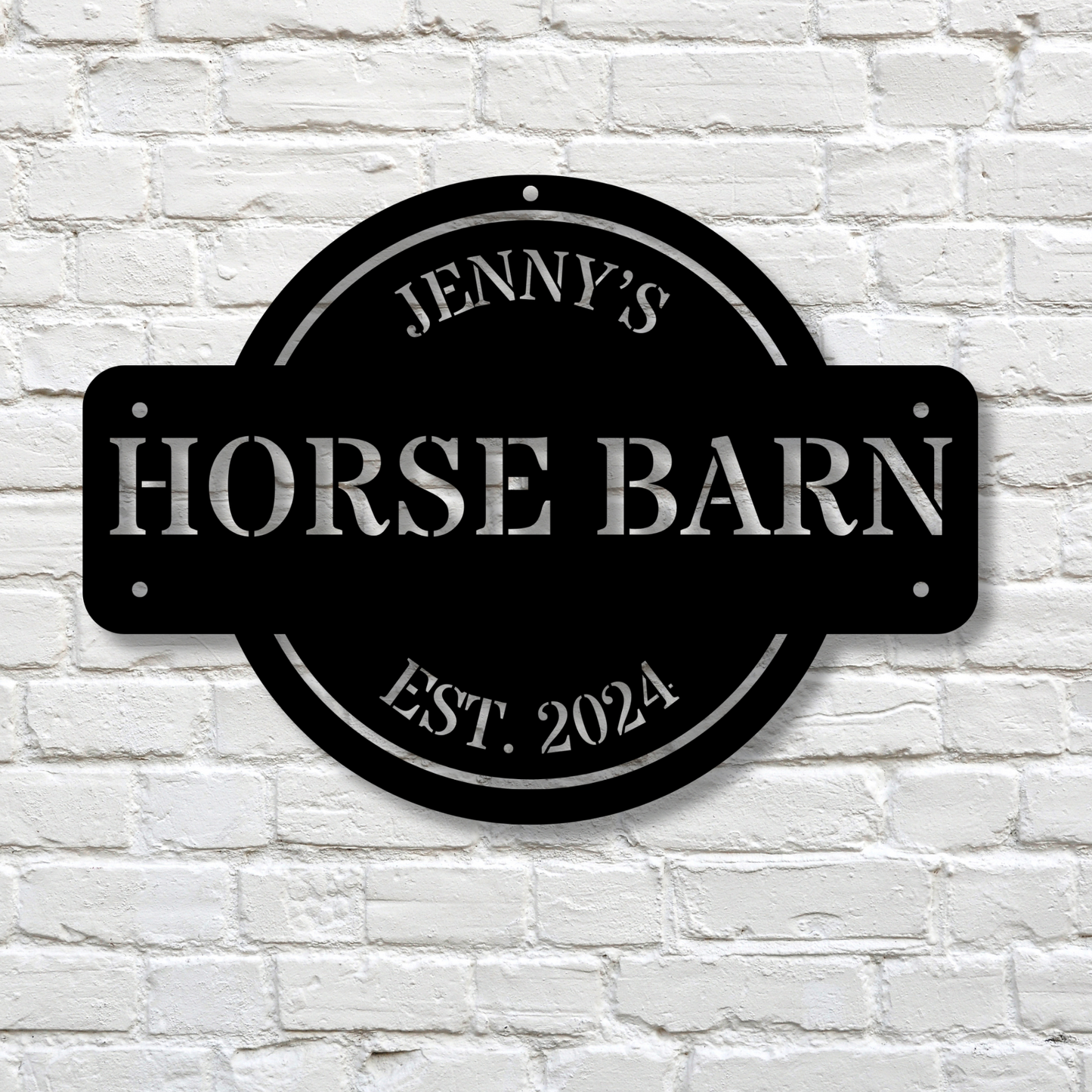 Barn Metal Sign, Cottage Wall Decor, Outdoor Established Sign, Farmhouse Wall Art, Rustic Metal Sign, Country Home Decor, Vintage Barn Sign
