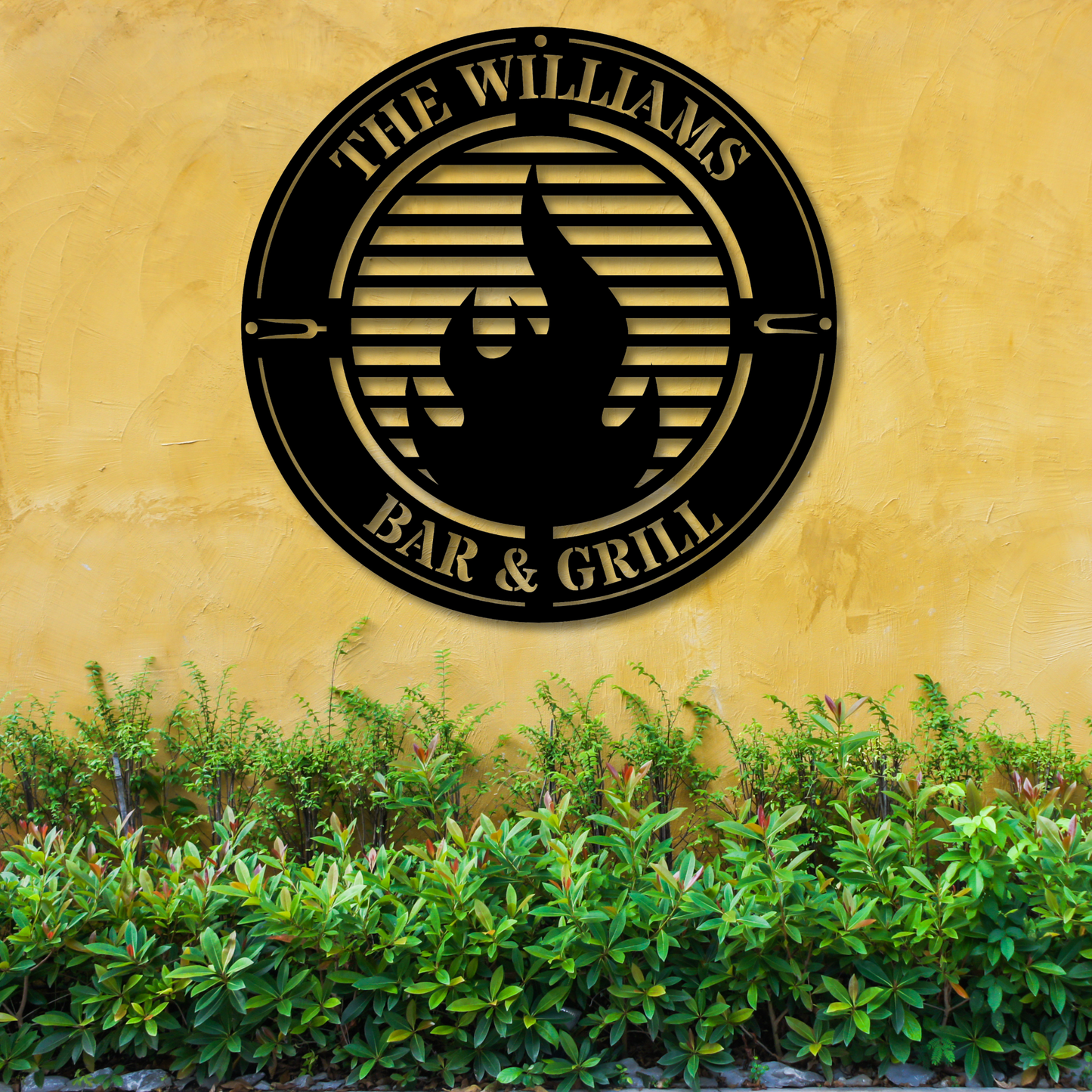 Personalized Bar and Grill Sign , Personalized Metal Barbecue Wall Sign, Custom Grill Sign, BBQ Wall Art Decor, Outdoor BBQ Decor, Gift for Grill Lovers