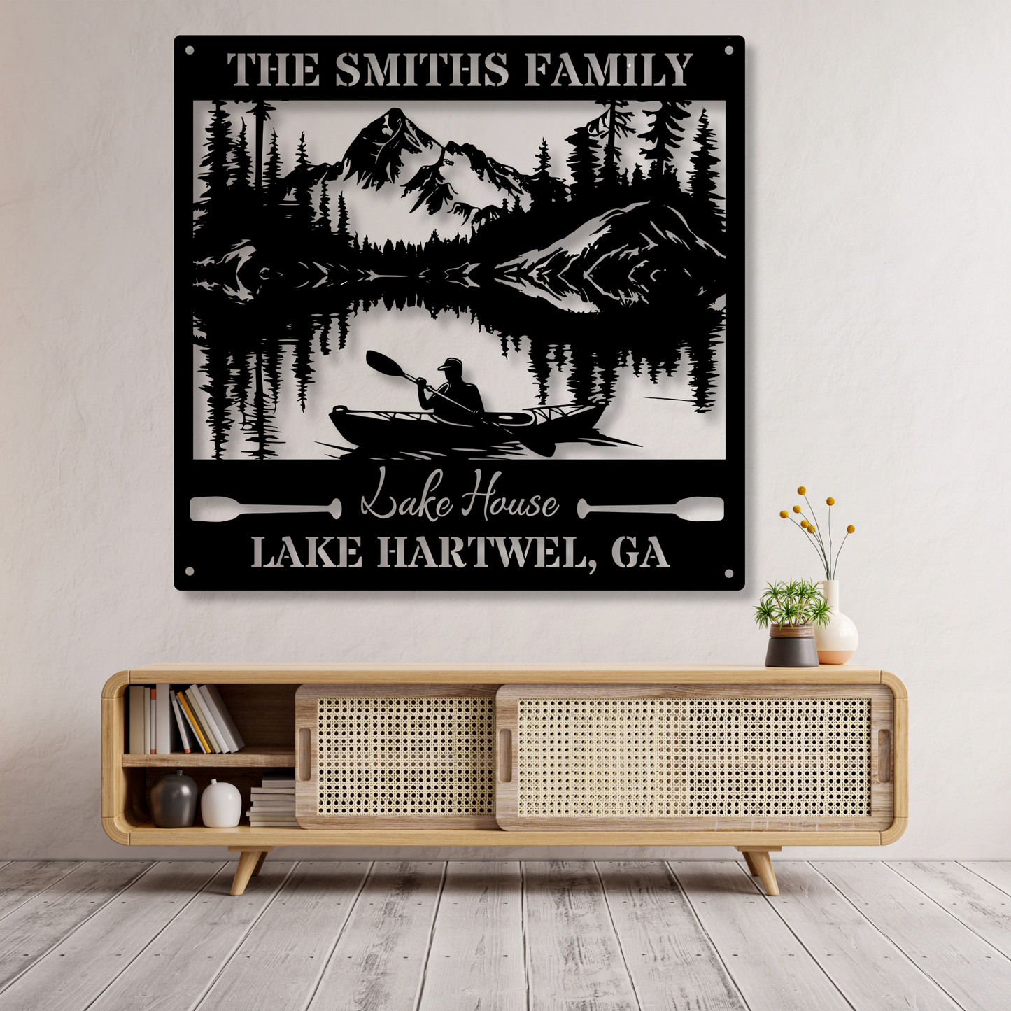 Custom Lake House Metal Sign Wall, Forest Lake Sign, Personalized Lake House Name Sign,Camping Metal sign,Lake House Decor