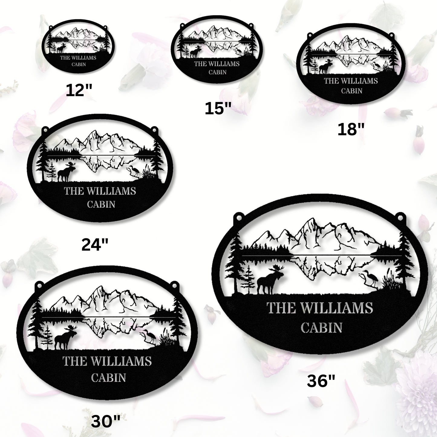 Personalized Elk Mountain Metal Hanging Sign, Ranc...