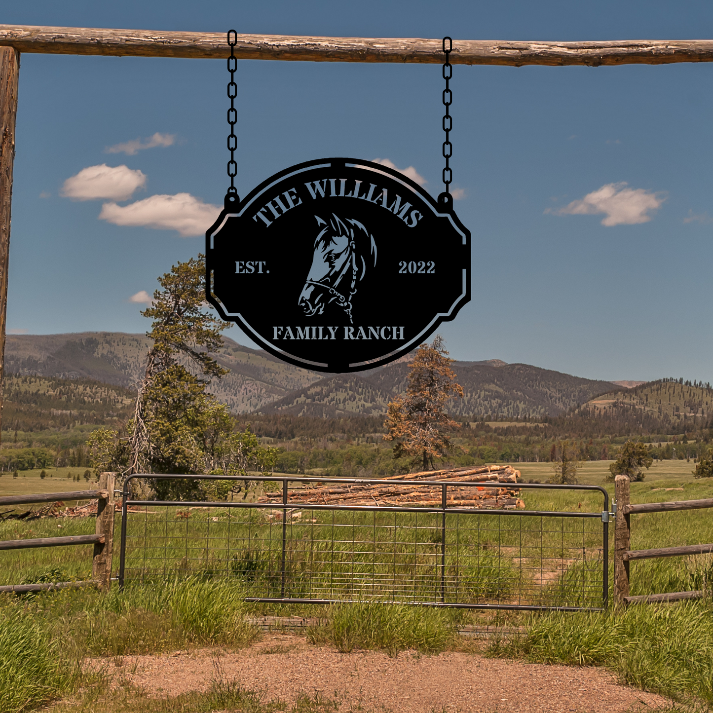 Custom Family Ranch Metal Sign, Personalized Ranch House Decor, Rustic Farmhouse Wall Art, Outdoor Signage for Country Home