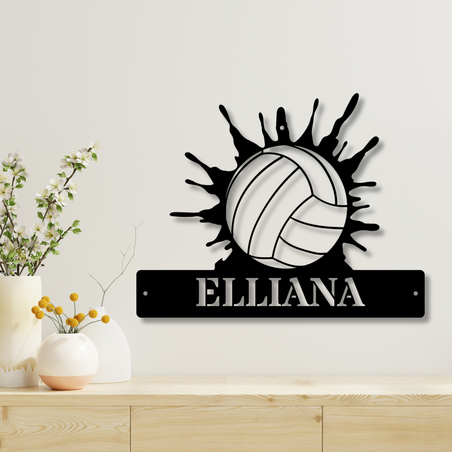 Custom Volleyball Metal Sign, Personalized Sports Wall Art, Team Name Plaque, Athlete Gift, Custom Team Sign