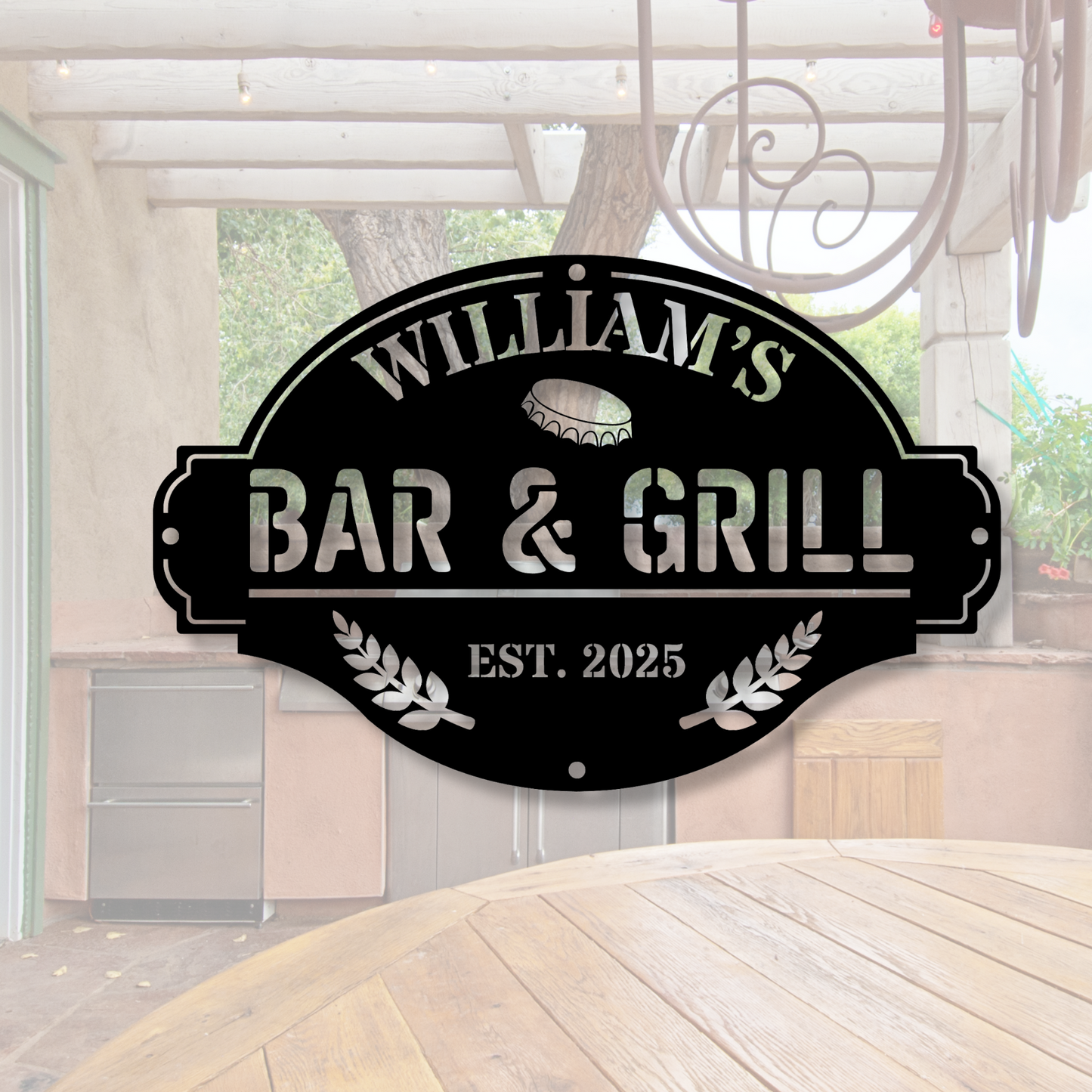 Custom Metal Signs, Personalized Bar and Grill Sign, Personalized Metal Barbecue Wall Sign, Custom Grill Sign, BBQ Wall Art Decor, Outdoor BBQ Decor, Gift for Grill Lovers