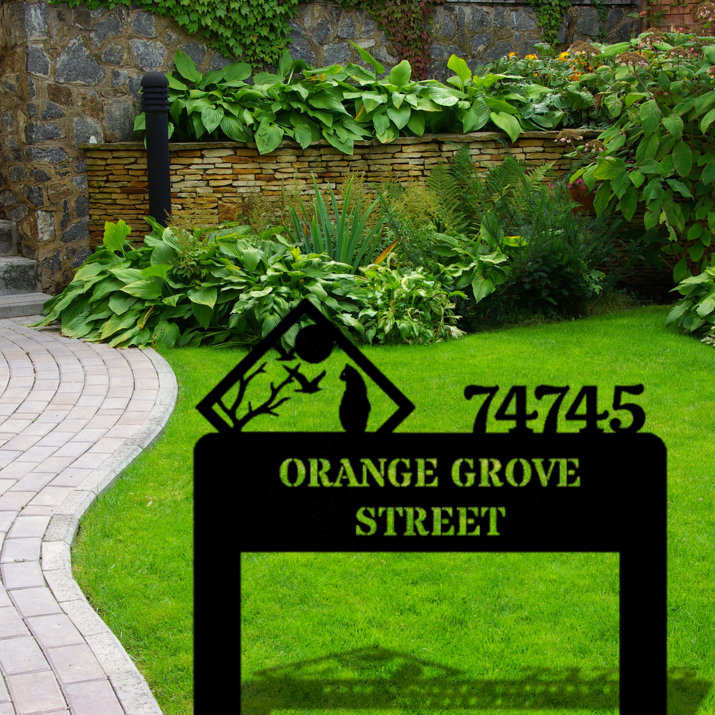 Custom Cat Address Metal Stake, Home Address Metal Sign, Cat Lover Mteal Sign, Address Plaque, House Number Sign, Front of House Sign, Porch Sign