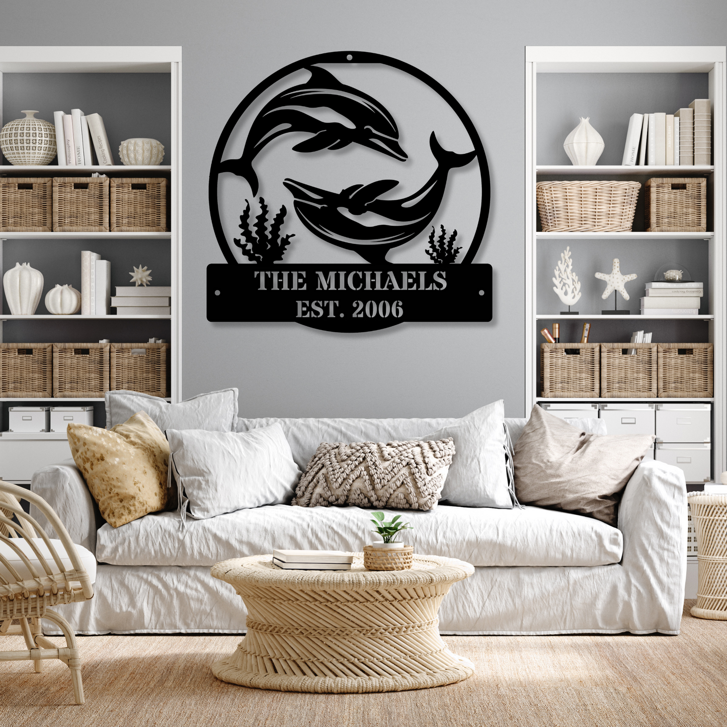 Custom Family Name Metal  Sign, Beach House Gift, Beach House Sign Decor, Coastal Cottage Decor, Ocean Home Gift