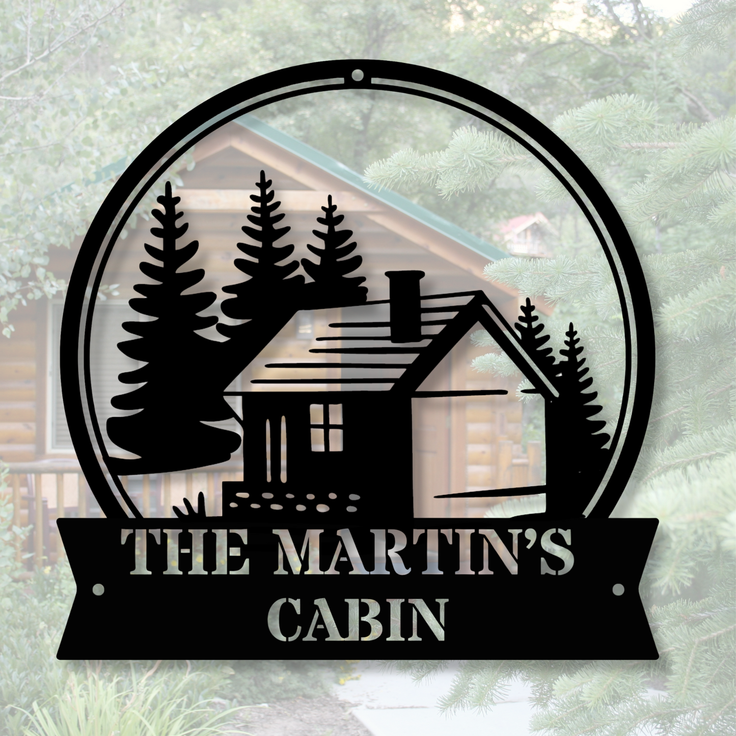 Personalized Cabin Metal Sign, Lodge Decor, Rustic Cabin Decoration, Custom Camp Sign, Outdoor Cottage Welcome Sign, Lake House Decor