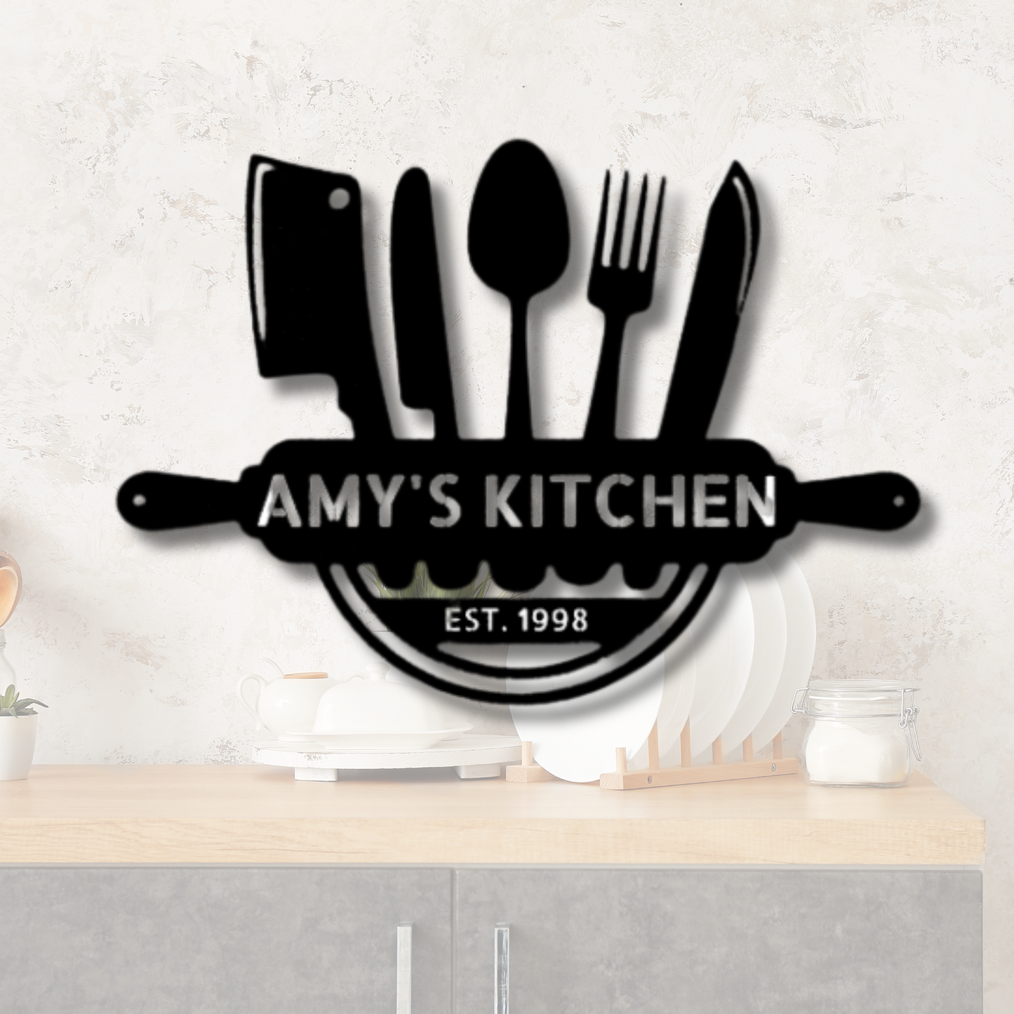 Art in the Kitchen Monogram - Steel Sign