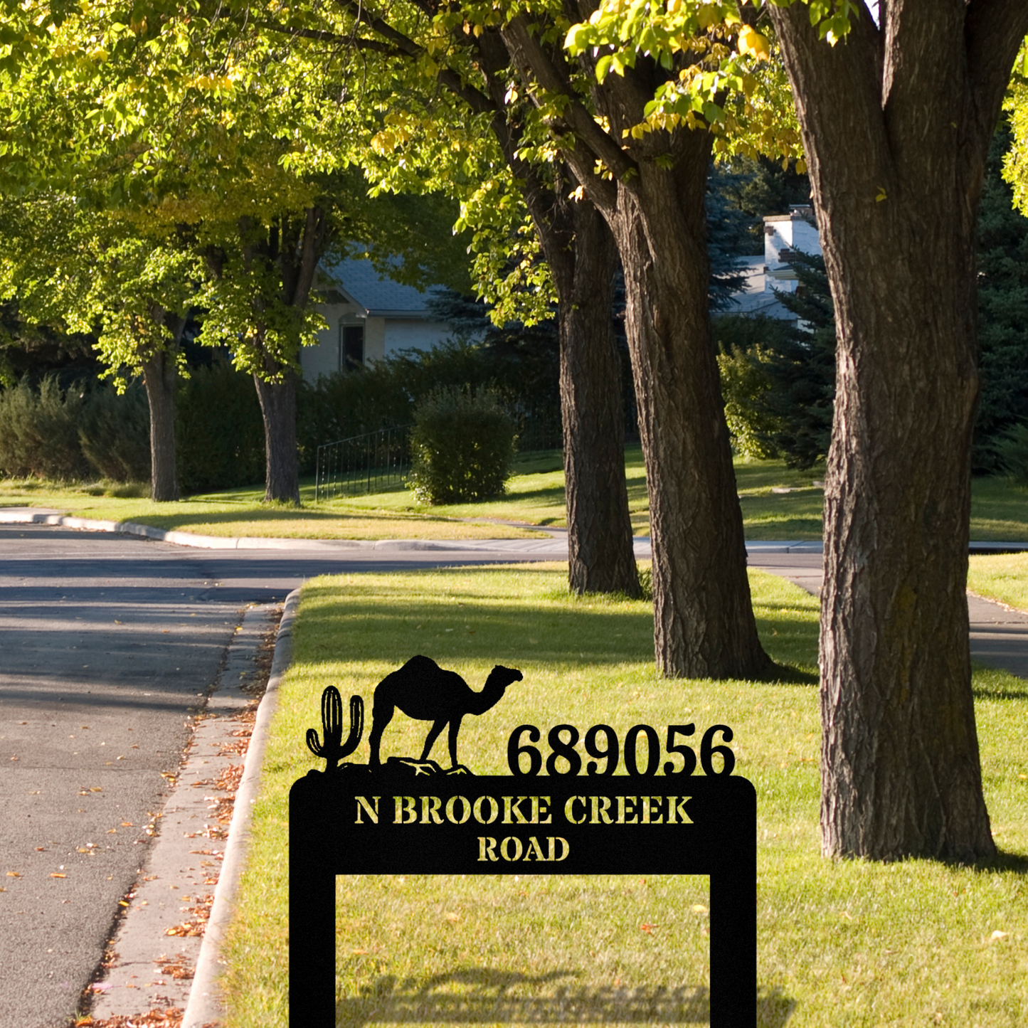 Custom Camel Metal Address Stake Sign, Camel Yard Decor, Animal Address Stake, Personalized stake sign, Outdoor Address Sign
