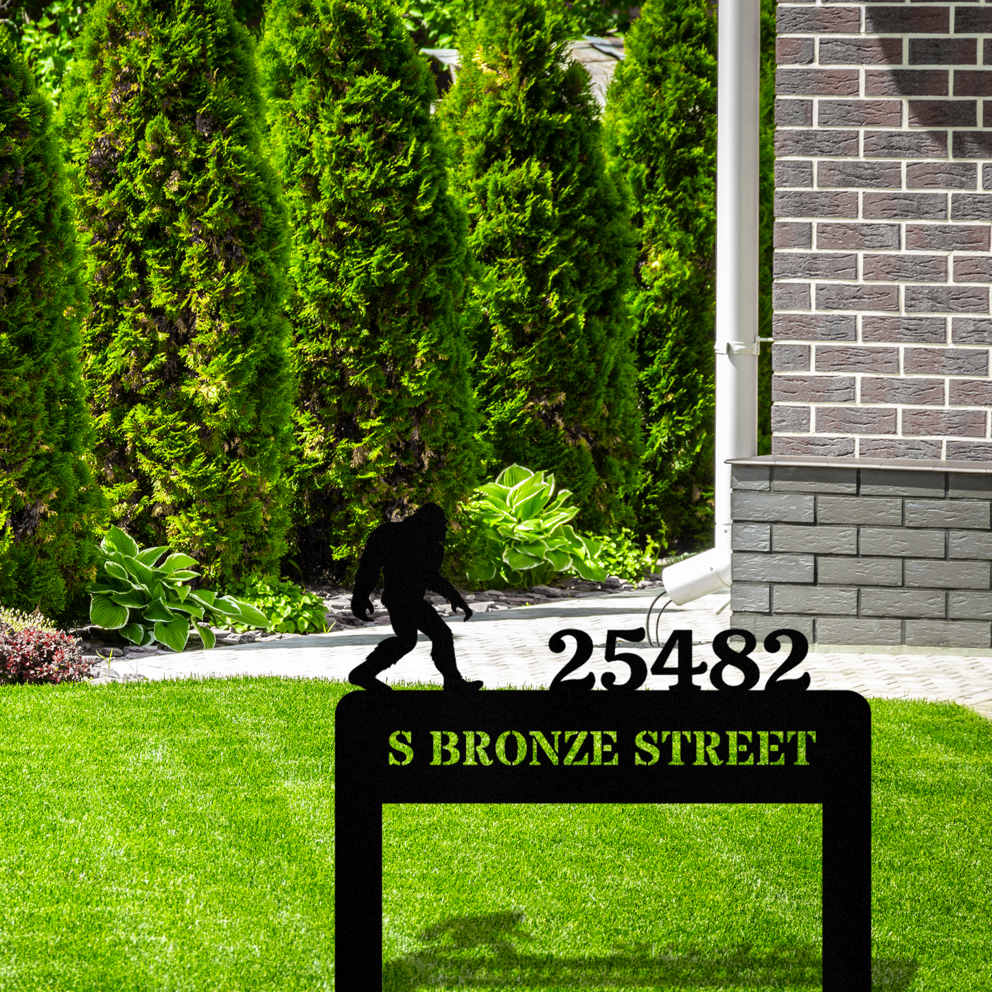 Customized Bigfoot Address Sign, Metal House Number Personalized Address Sign Bigfoot Address Sign, Address Stake, Outside Home Address Sign