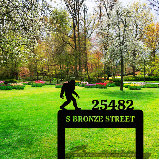 Customized Bigfoot Address Sign, Metal House Number Personalized Address Sign Bigfoot Address Sign, Address Stake, Outside Home Address Sign