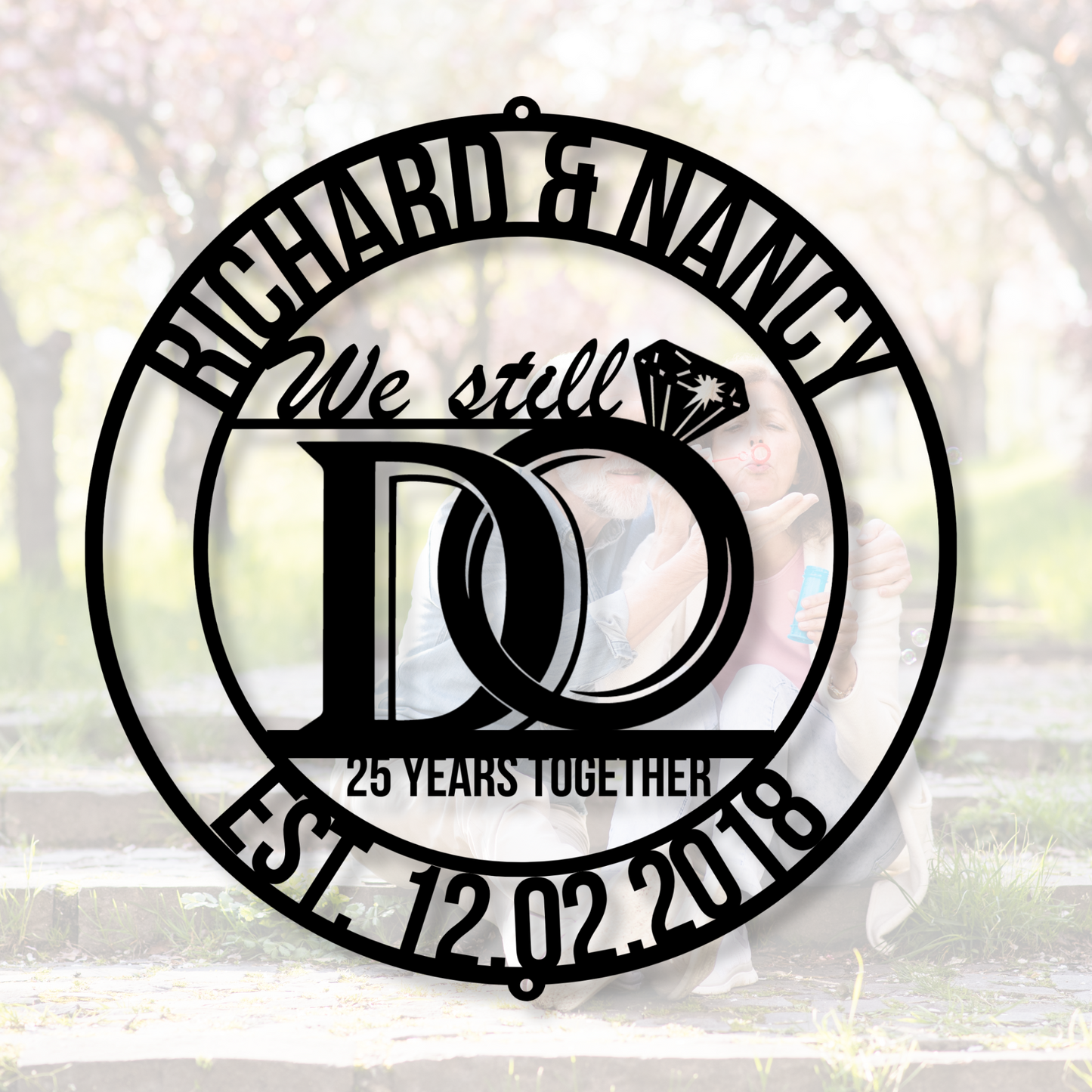 Custom Metal Anniversary sign, 25th Anniversary Gift, Parents Anniversary, Golden Anniversary, 25 Year Sign, Wedding Anniversary Metal Art, Unique Gift