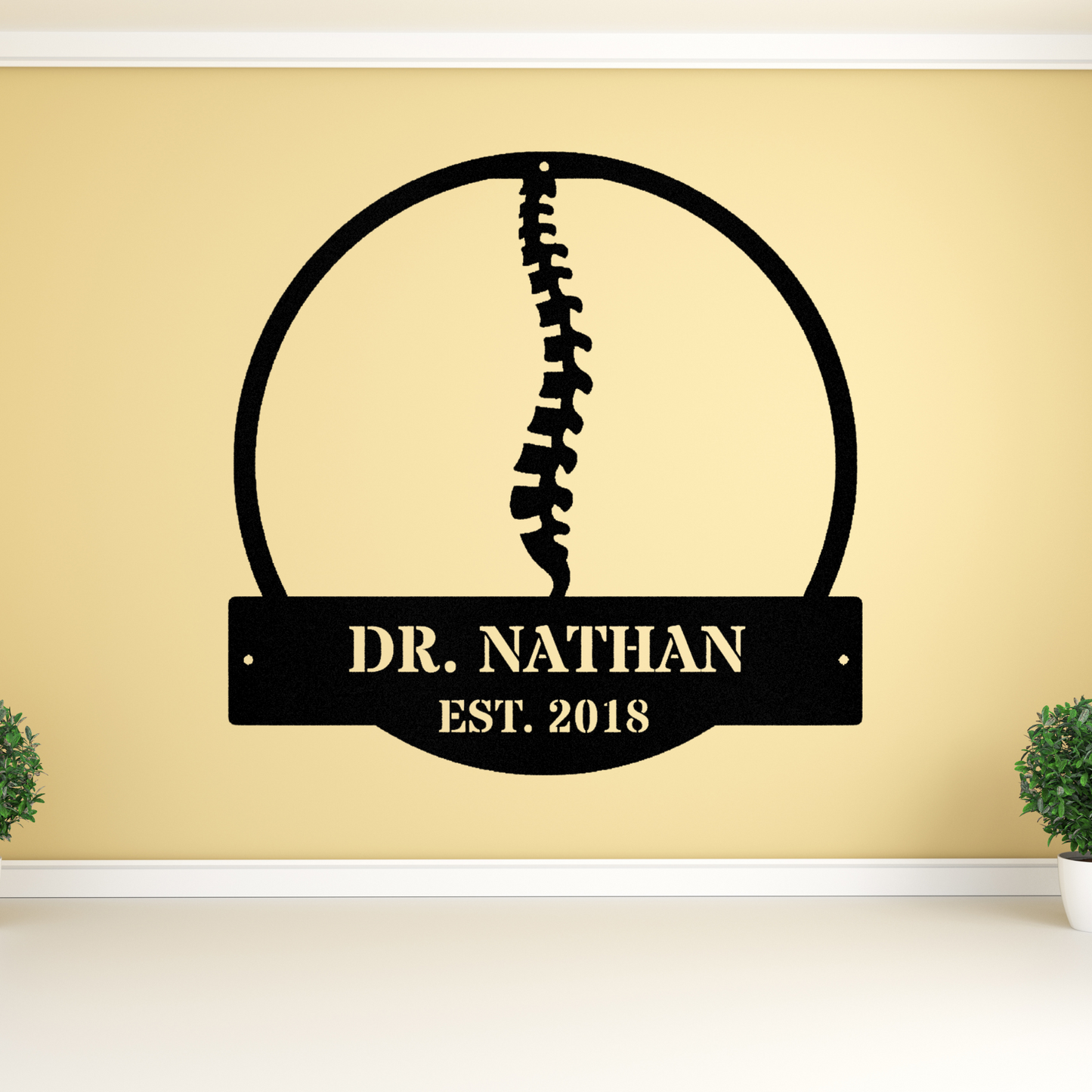 Personalized Chiropractor Metal Wall Sign, Chiropractic Practice Sign, Chiropractic Center Wall Decor