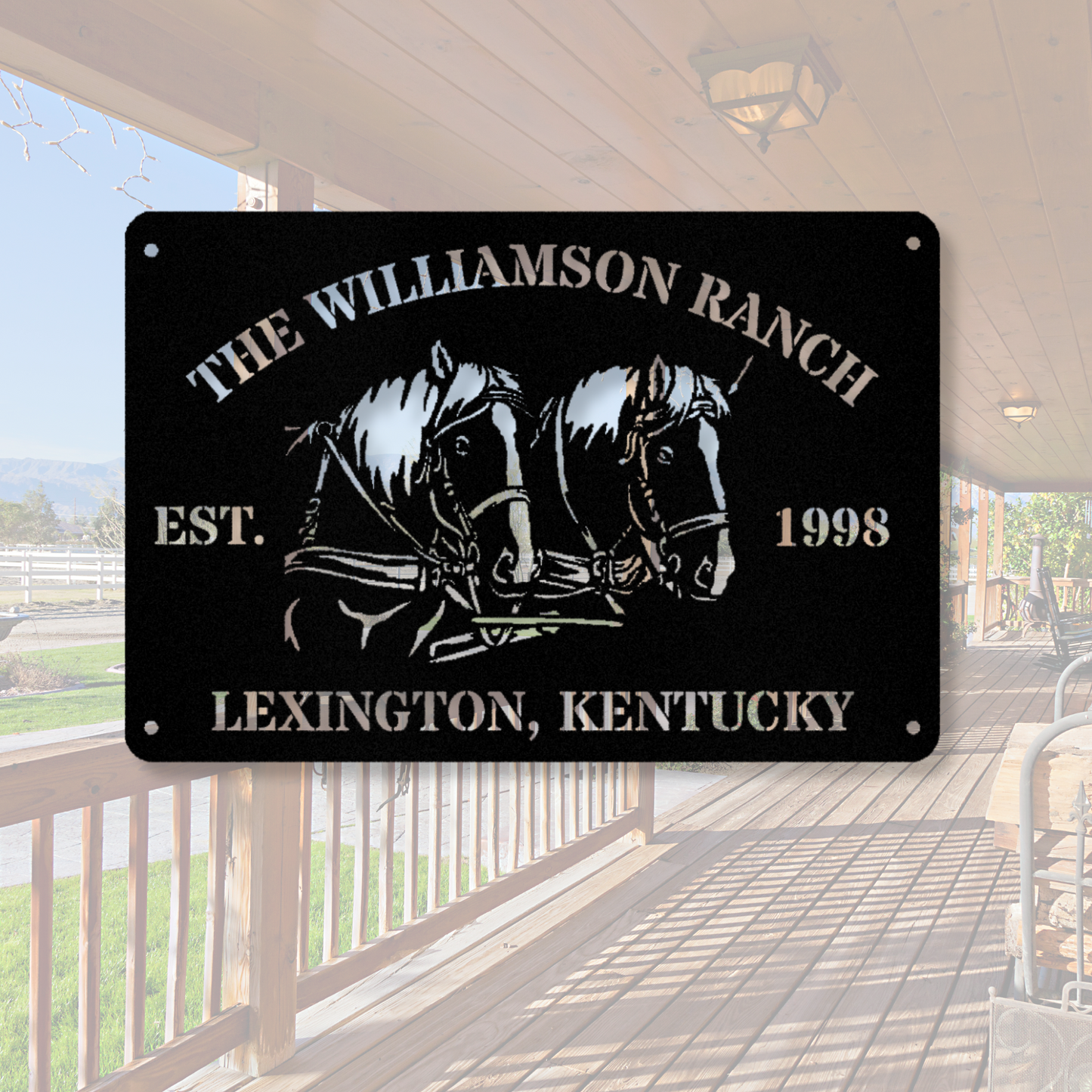 Horse Ranch Metal Sign, Farmhouse Established Sign, Farmhouse Wall Hanging Sign, Established Metal Sign, Grandad Father's Day Gift