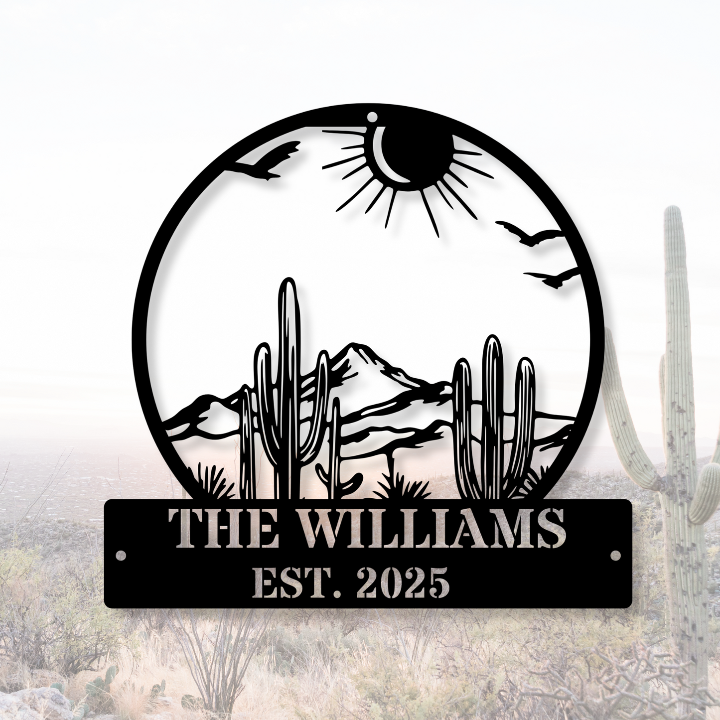 Custom Cactus Metal Sign,Personalized Cactus Name Signs,Cactus Metal Wall Art,Metal Cactus Wall Decor,Cactus Lover Gifts,Cactus Home Decor