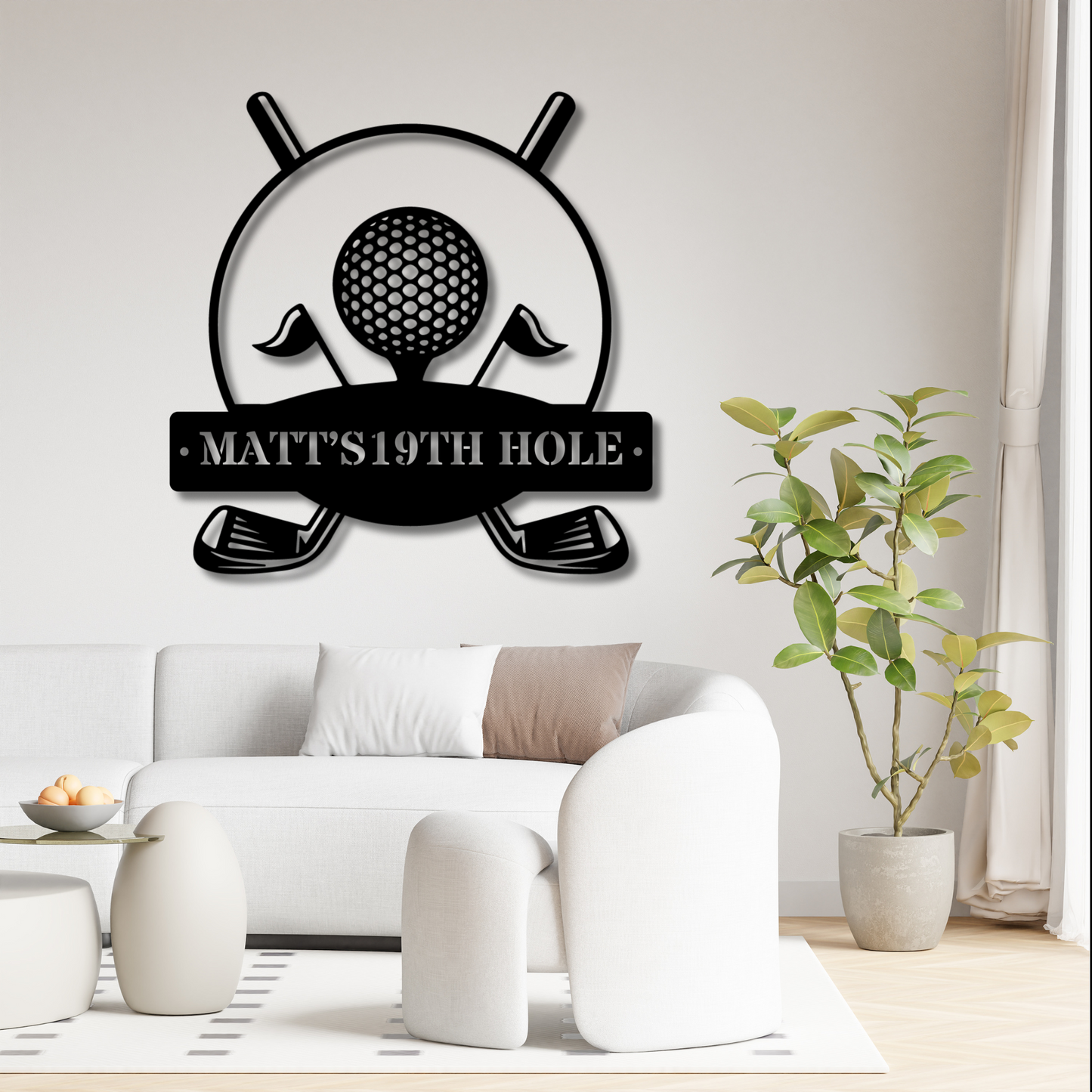 Custom Golf 19th Hole Metal Sign, Personalized Golf Gift, Golfer Man Cave Decor, 19th Hole Wall Art, Unique Golf Sign