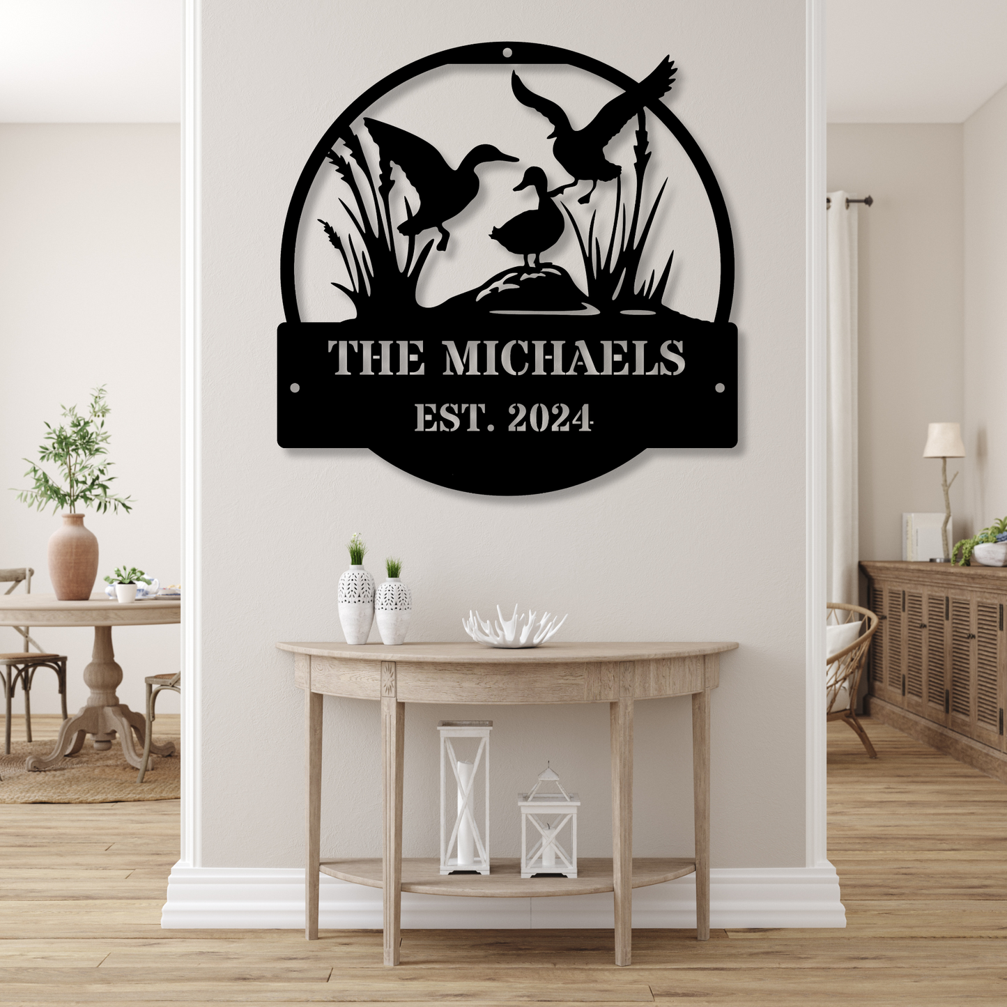 Custom Duck Metal Wall Sign, Hunting Cabin Decor, Hunter Husband Gift, Personalized Duck Wall Art for Hunter, Rustic Lodge Sign