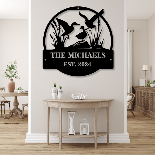 Custom Duck Metal Wall Sign, Hunting Cabin Sign