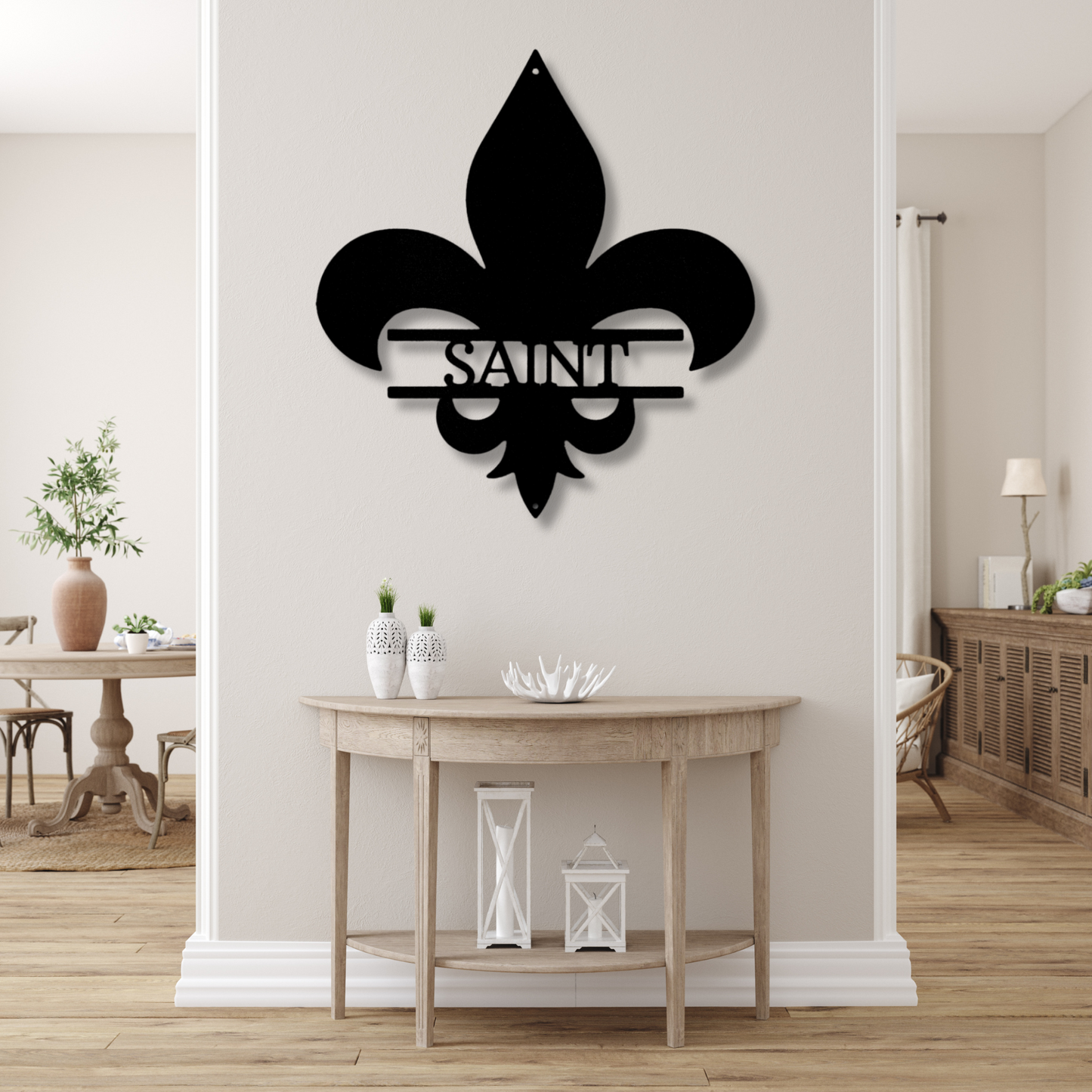 Classic Fleur De Lis Monogram -   Metal Steel Sign