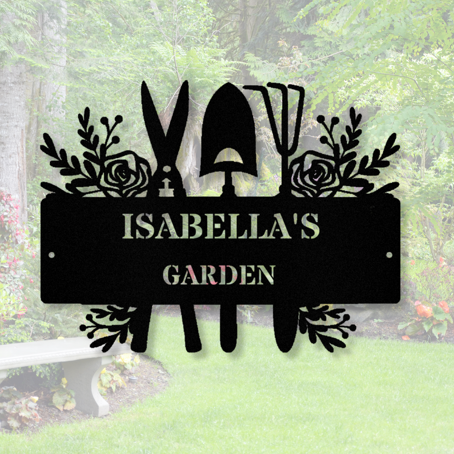 Custom Garden Metal Sign, Personalized Flower Garden Sign, Garden Name Plaque, Gift for Gardeners, Metal Outdoor Decor, Nana's Gift